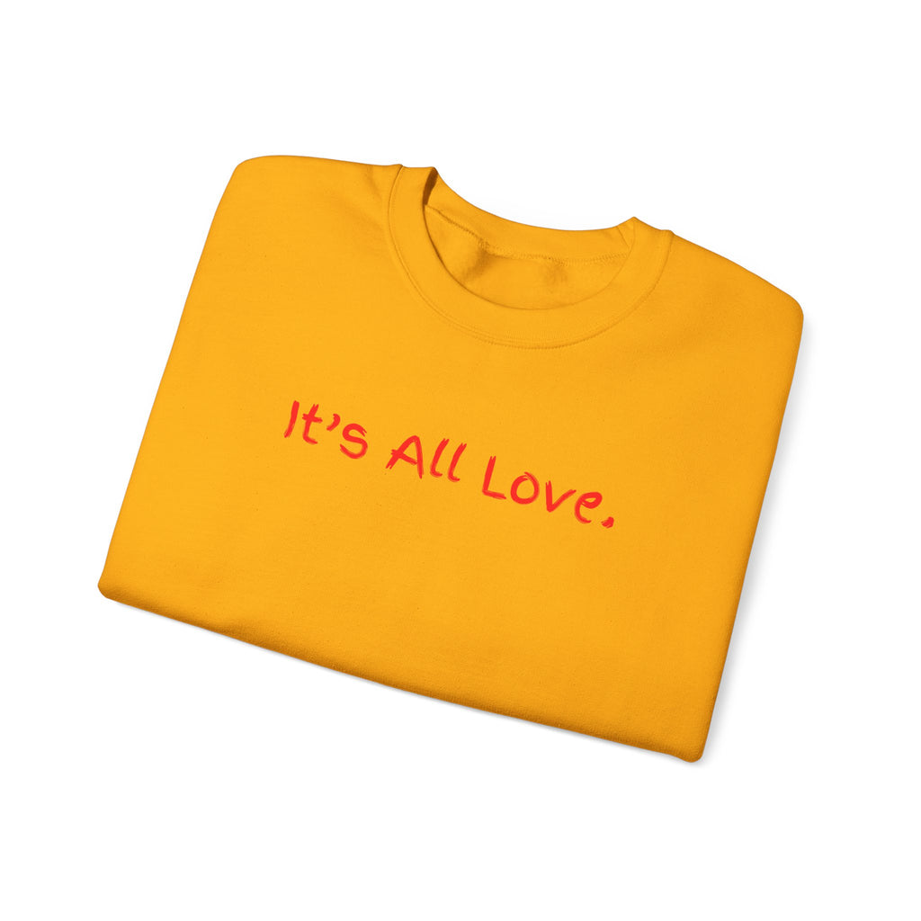 It's All Love Crewneck Sweatshirt — Casual Unisex Black Pullover