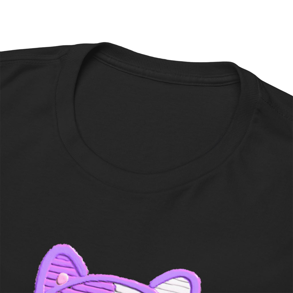 Cute Purple Cat “Hi” T-Shirt — Kawaii Kitten Graphic Tee