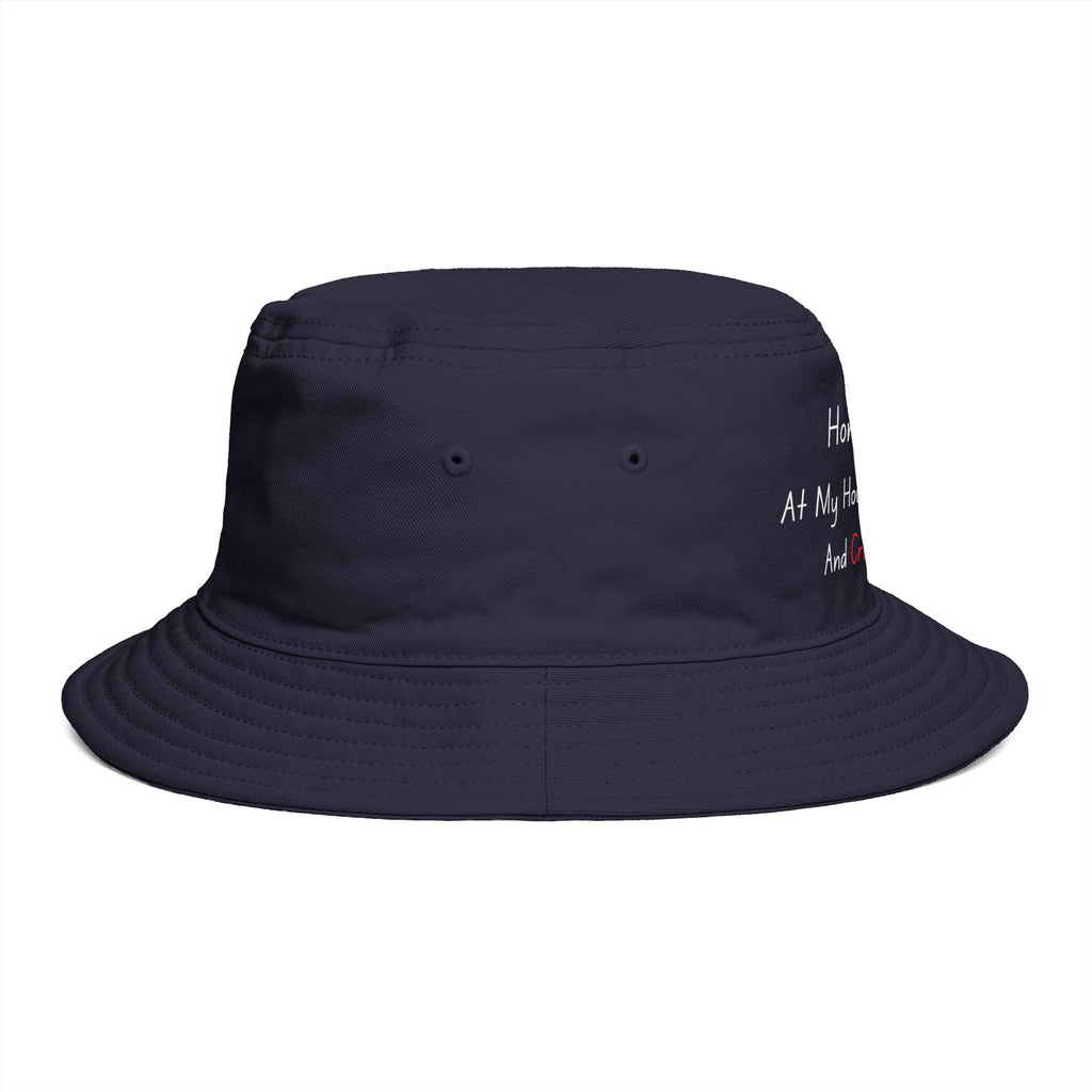 Bucket Hat — “HomeBody: At My House I Got Snack And Crime Shows” Embroidered