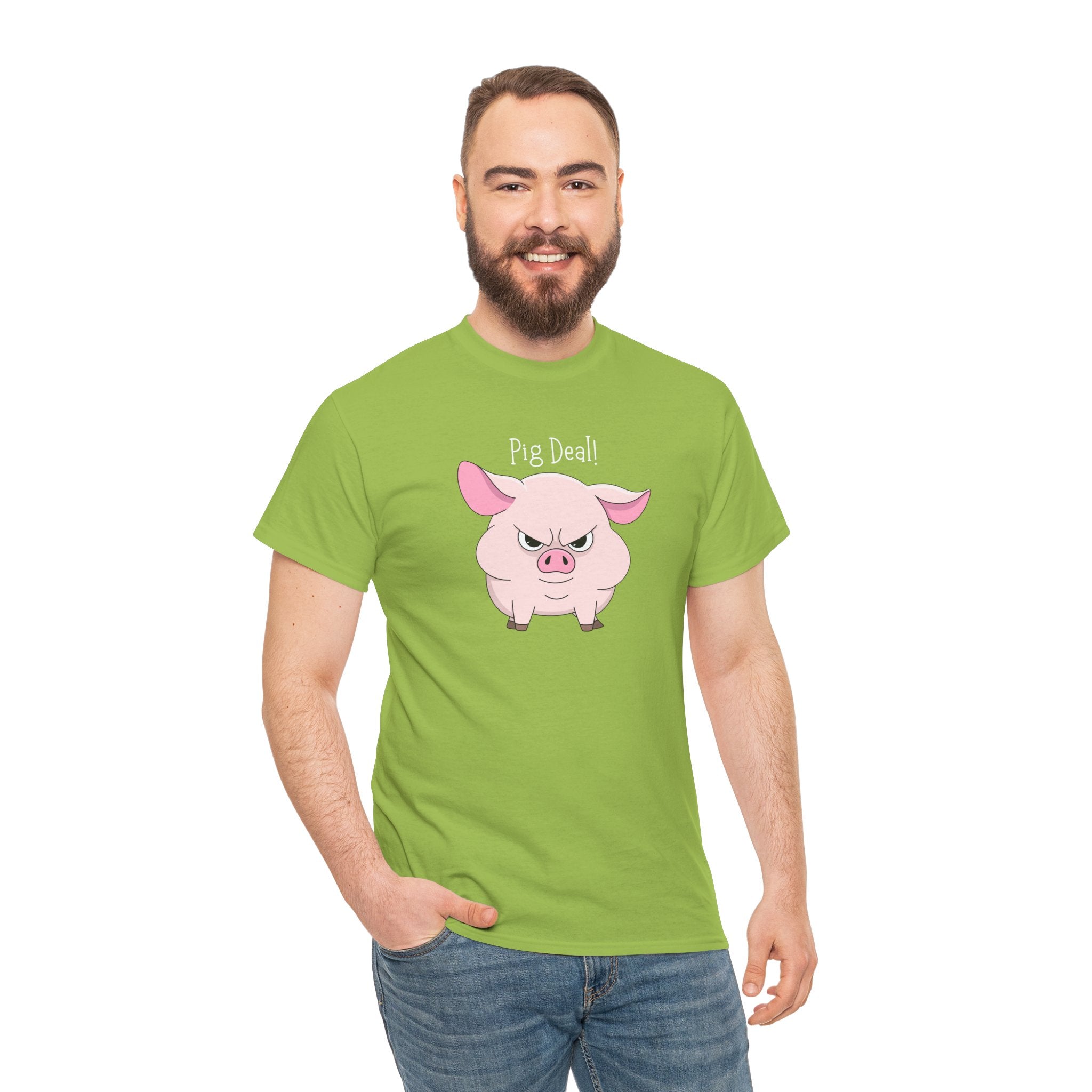 Pig Deal! Cute Angry Pig Graphic Tee — Funny Farm Animal T-Shirt