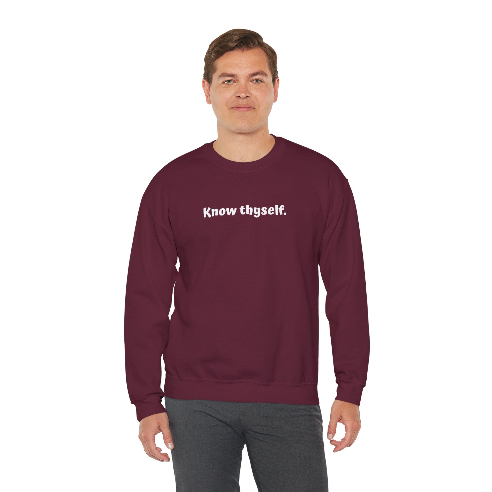 Know Thyself Crewneck Sweatshirt — Minimalist Inspirational Sweatshirt