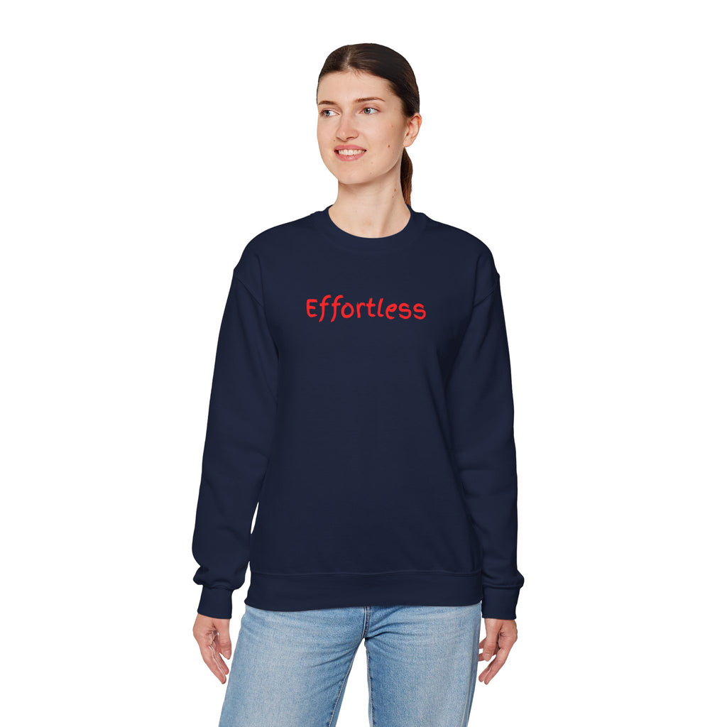 Effortless Crewneck Sweatshirt — Minimal Red Script Comfort Pullover