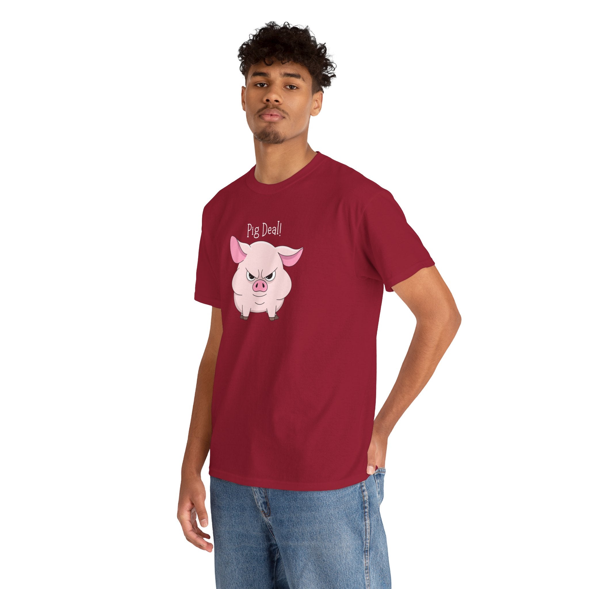 Pig Deal! Cute Angry Pig Graphic Tee — Funny Farm Animal T-Shirt
