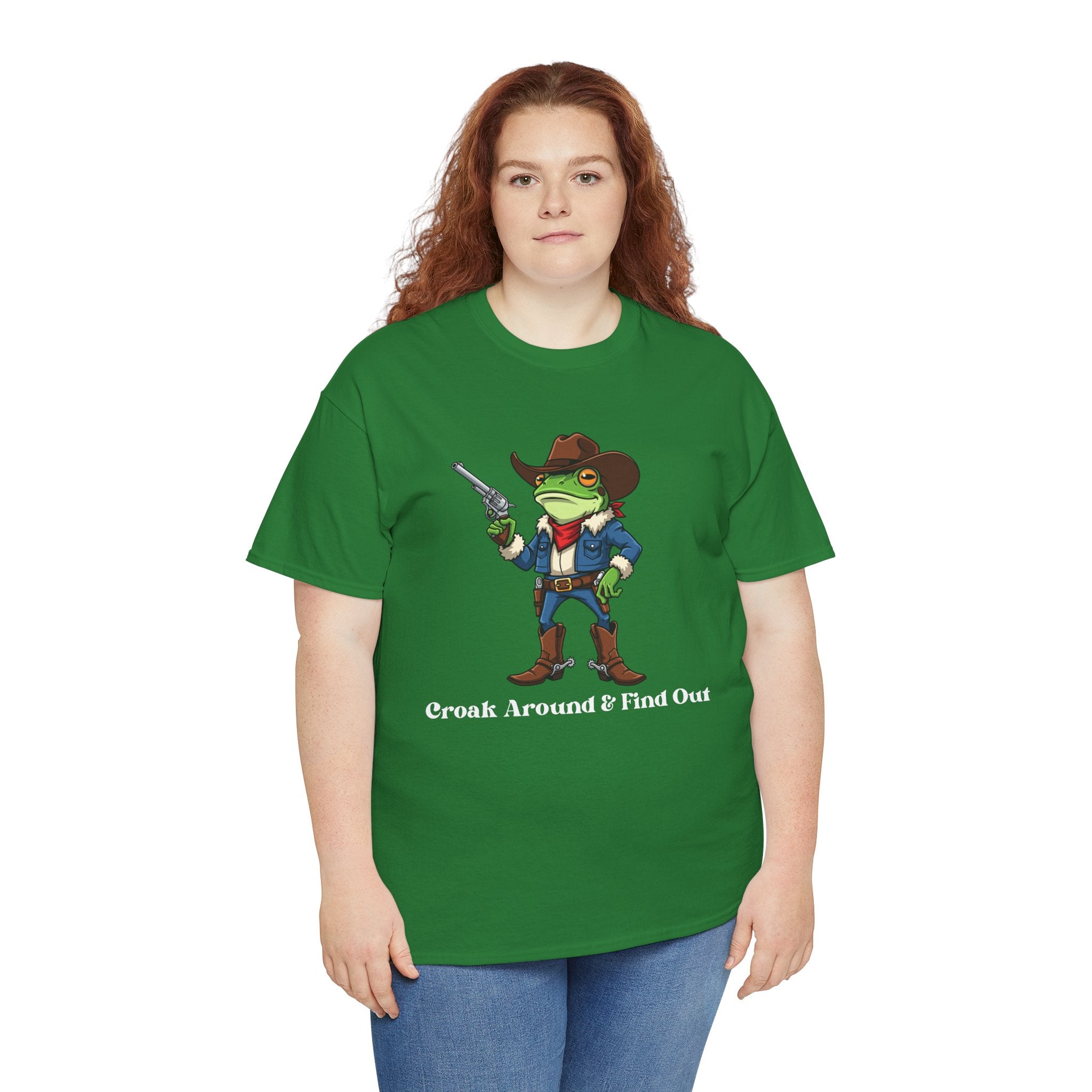 Cowboy Frog T-Shirt - "Croak Around & Find Out" Funny Western Graphic Tee