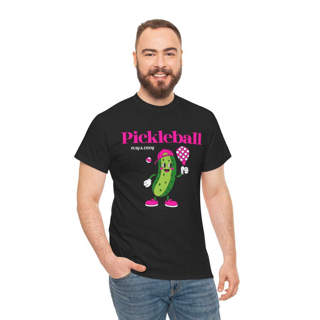 Pickleball Pickle Mascot Tee — Play & Enjoy Graphic T-Shirt
