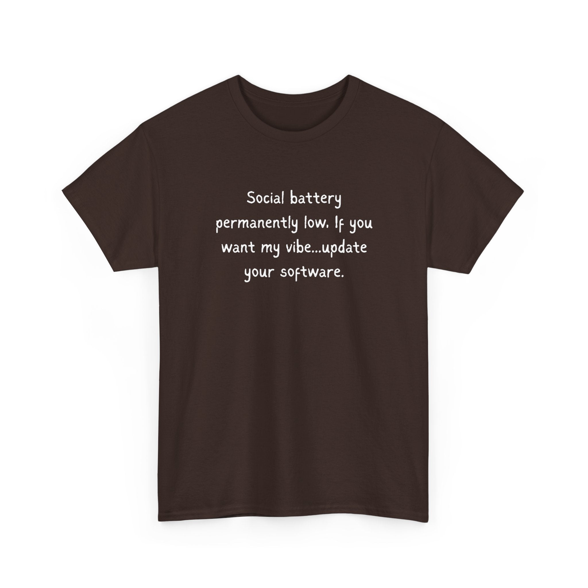 Social Battery Permanently Low Tee — Introvert Humor Cotton T-Shirt