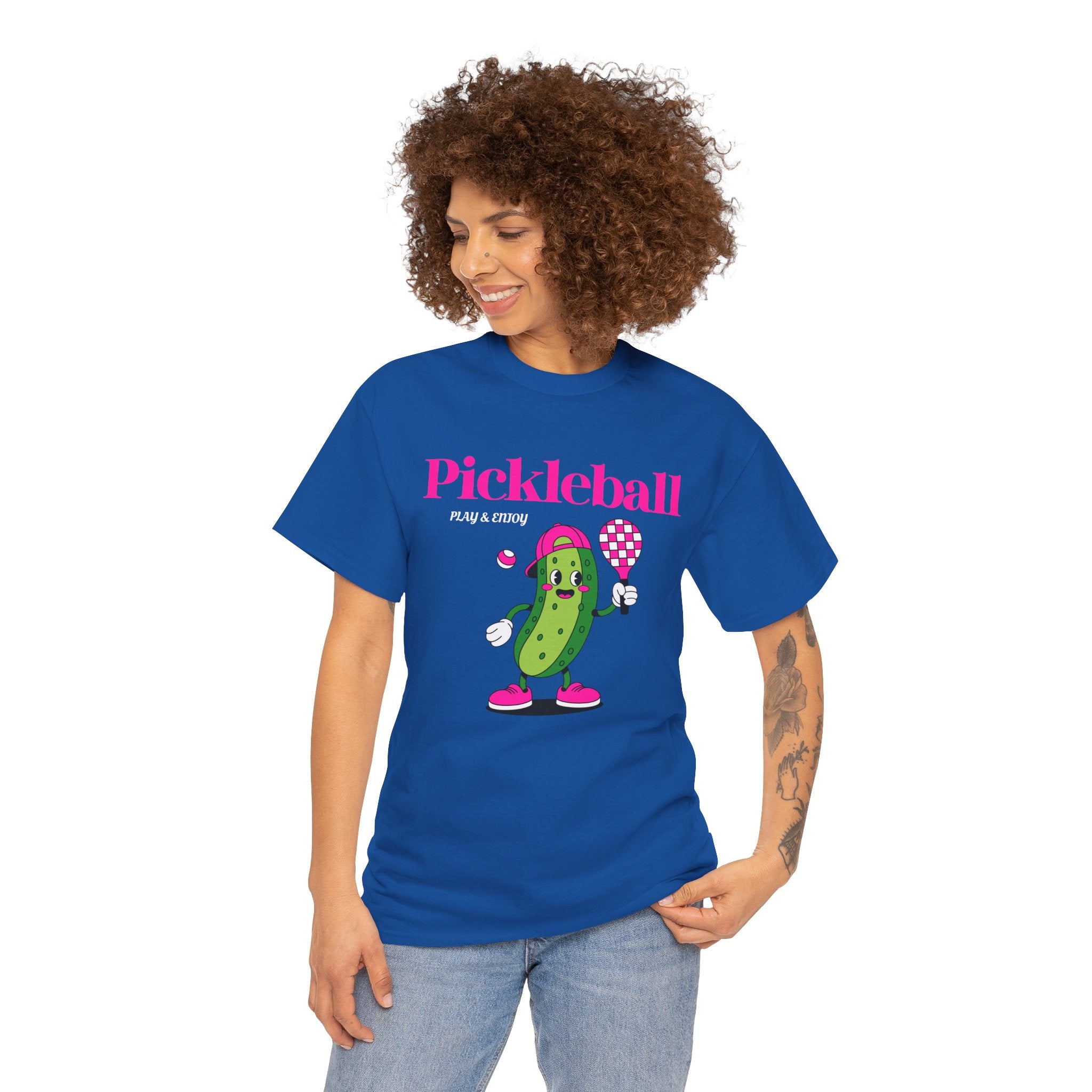 Pickleball Pickle Mascot Tee — Play & Enjoy Graphic T-Shirt