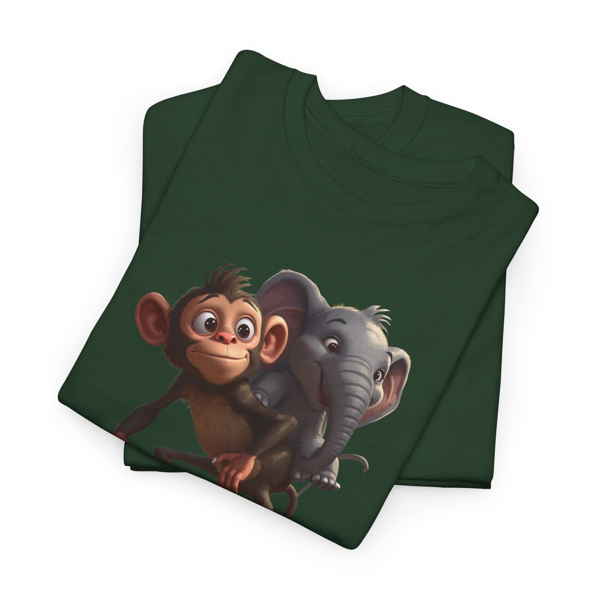 Monkey and Elephant 'Fair' Graphic Tee — Cute Animal Friendship T-Shirt