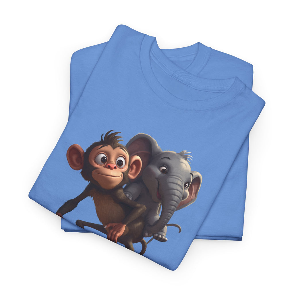 Monkey and Elephant 'Fair' Graphic Tee — Cute Animal Friendship T-Shirt