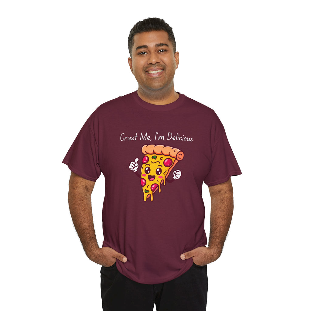 Pizza Slice Tee — "Crust Me, I'm Delicious" Funny Pizza Graphic Shirt