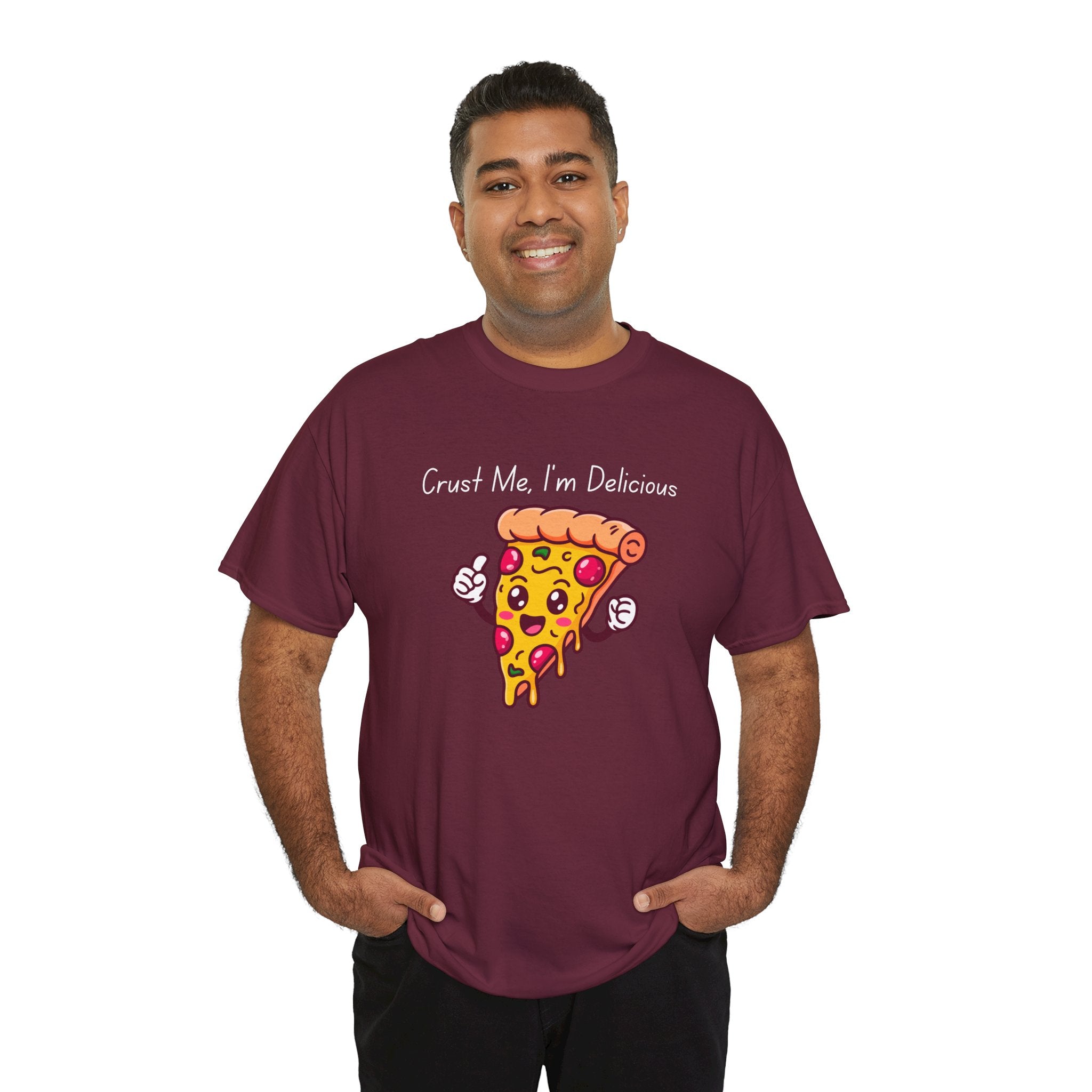 Pizza Slice Tee — "Crust Me, I'm Delicious" Funny Pizza Graphic Shirt