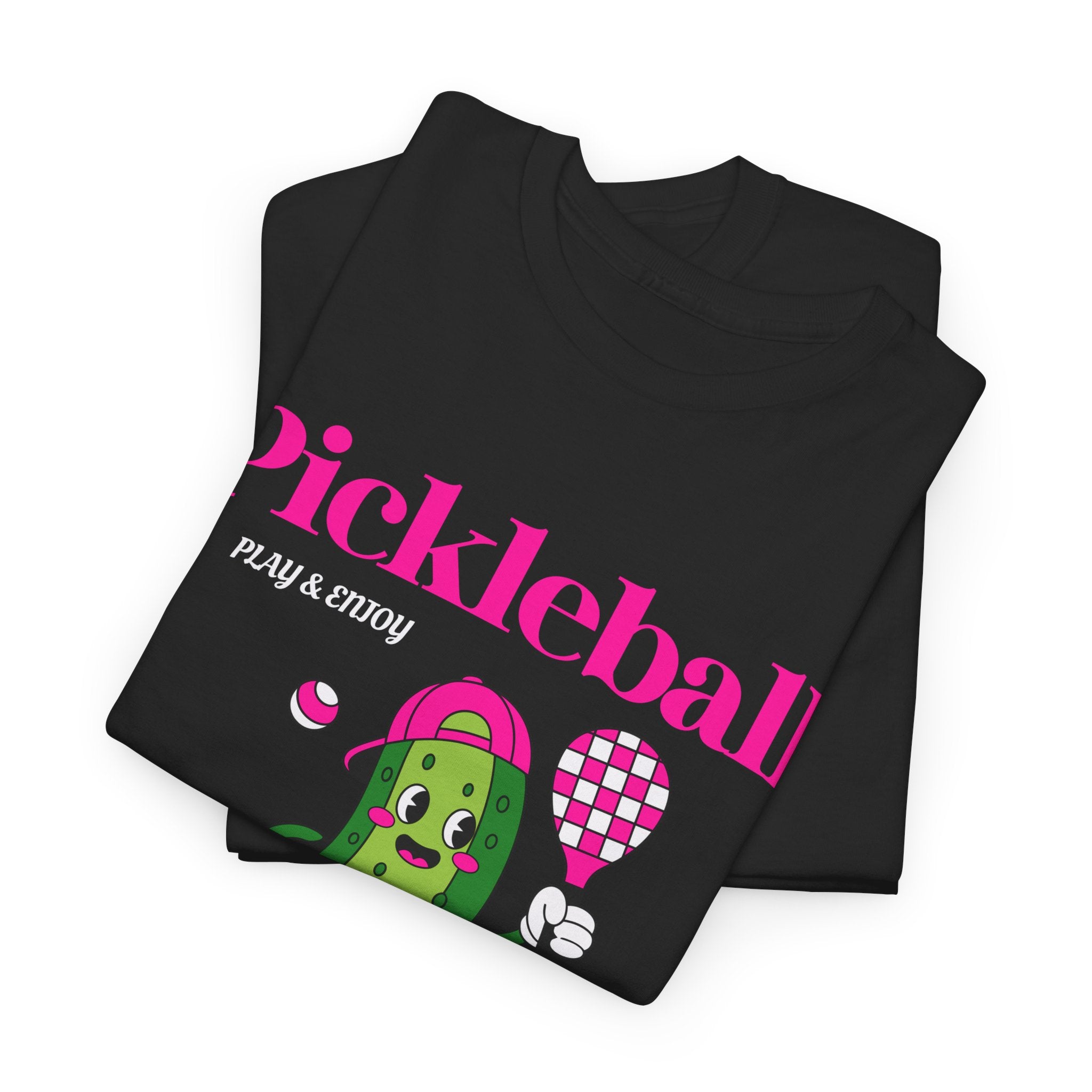 Pickleball Pickle Mascot Tee — Play & Enjoy Graphic T-Shirt