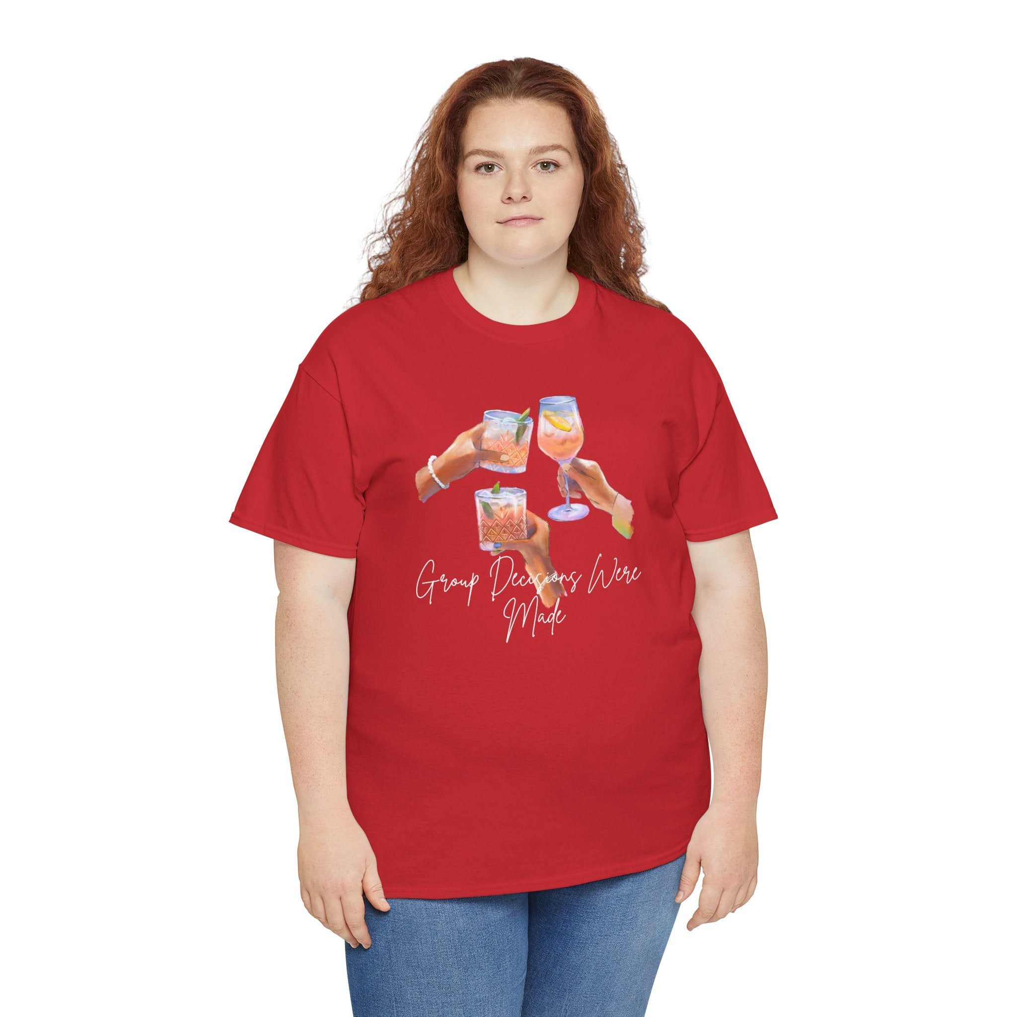Cheers Wine T-Shirt — "Good Days Are Here" Toast Graphic Tee