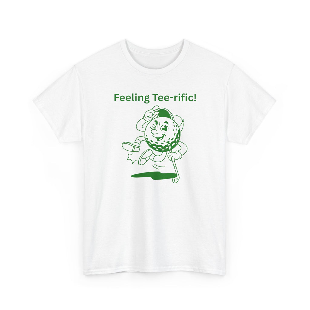 Golf Tee T-Shirt — "Feeling Tee-rific!" Vintage Golf Character Shirt