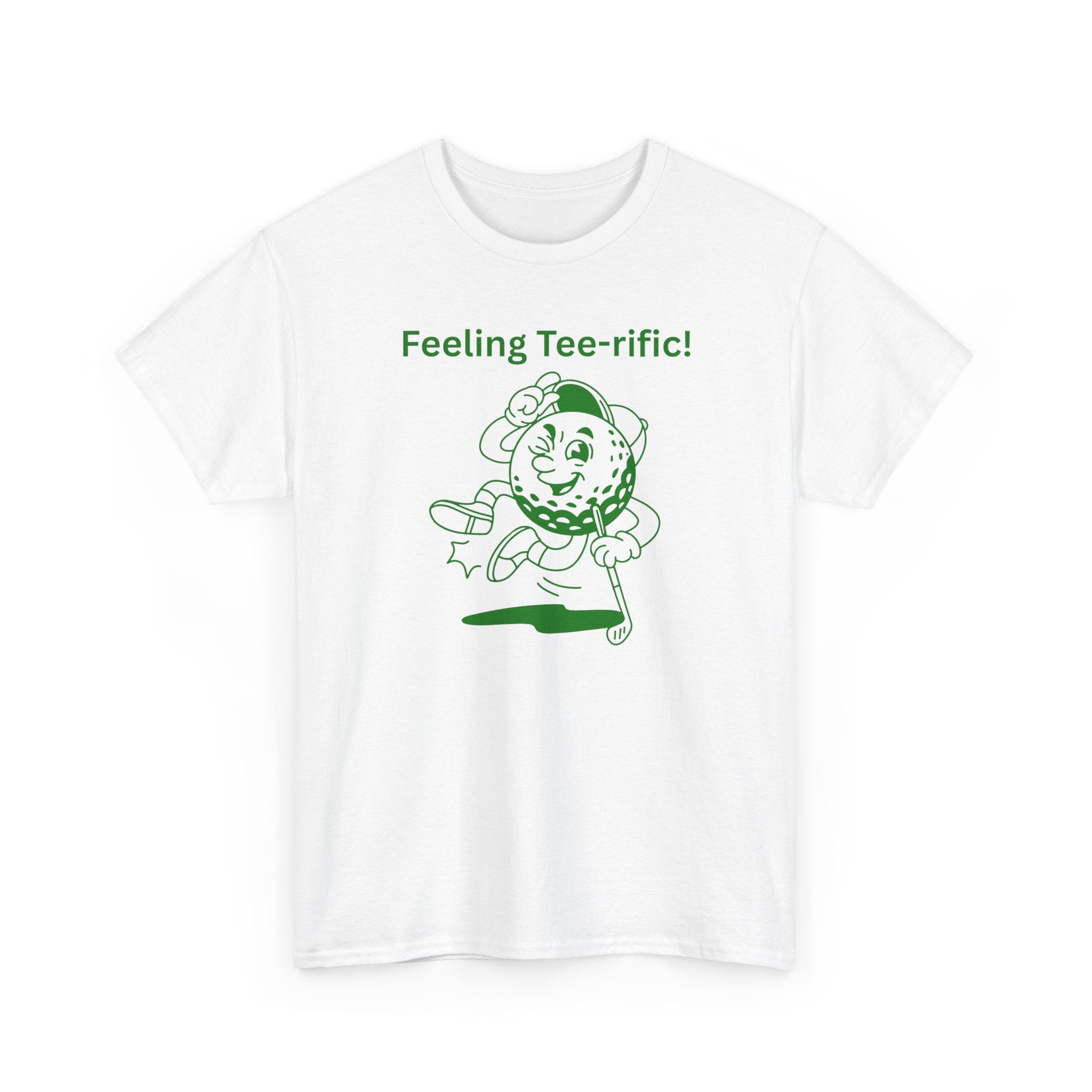 Golf Tee T-Shirt — "Feeling Tee-rific!" Vintage Golf Character Shirt