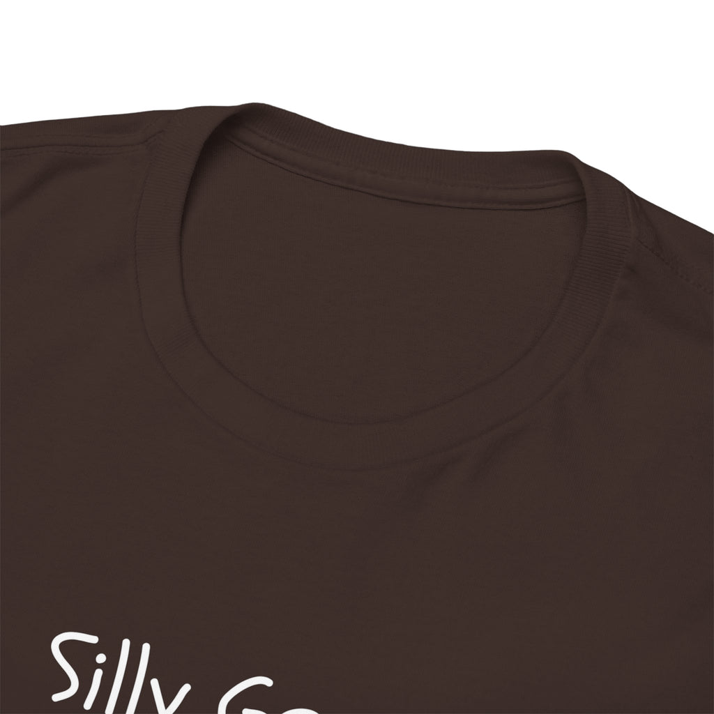 Silly Goose Minimalist Black Tee — Small Chest Text Graphic T-Shirt