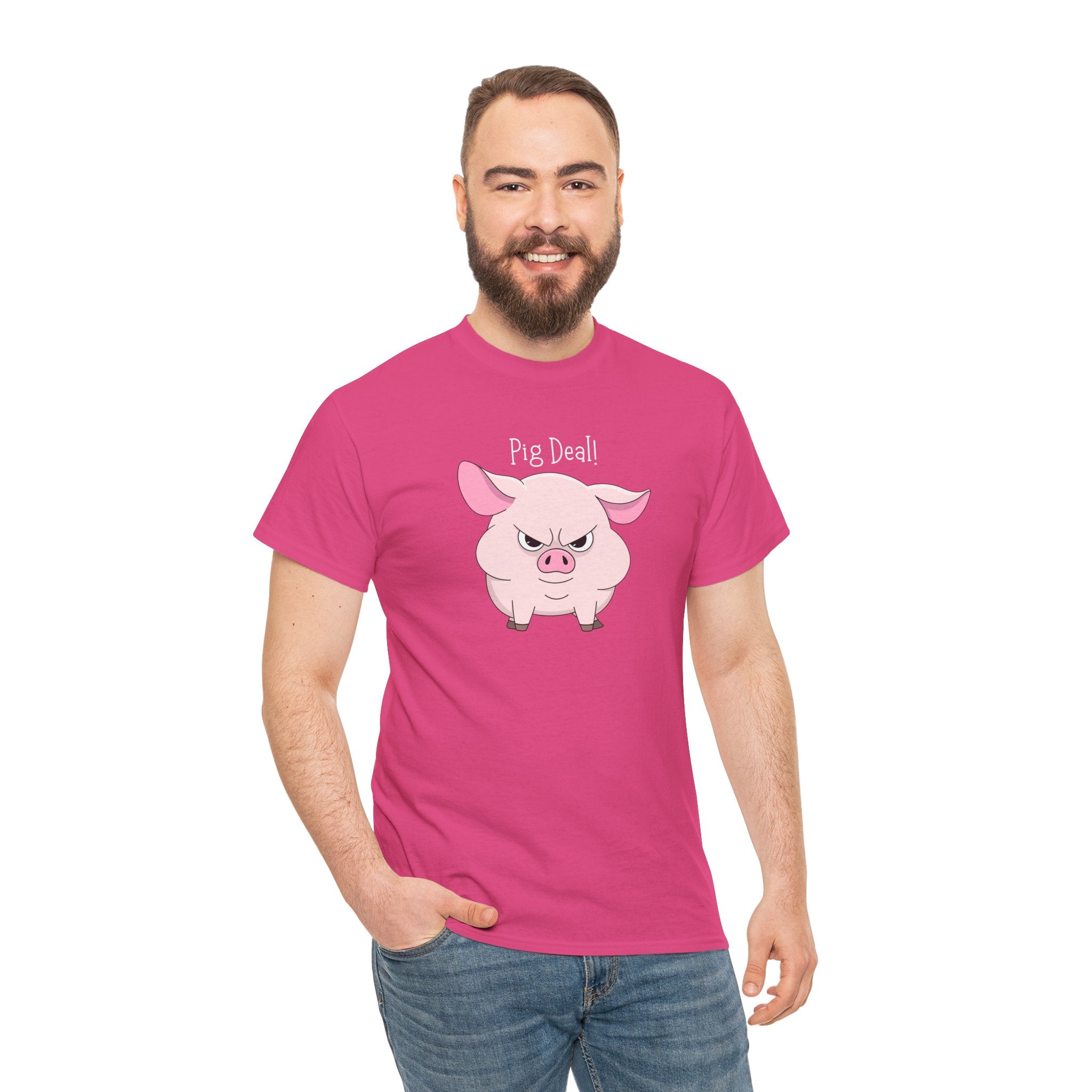 Pig Deal! Cute Angry Pig Graphic Tee — Funny Farm Animal T-Shirt
