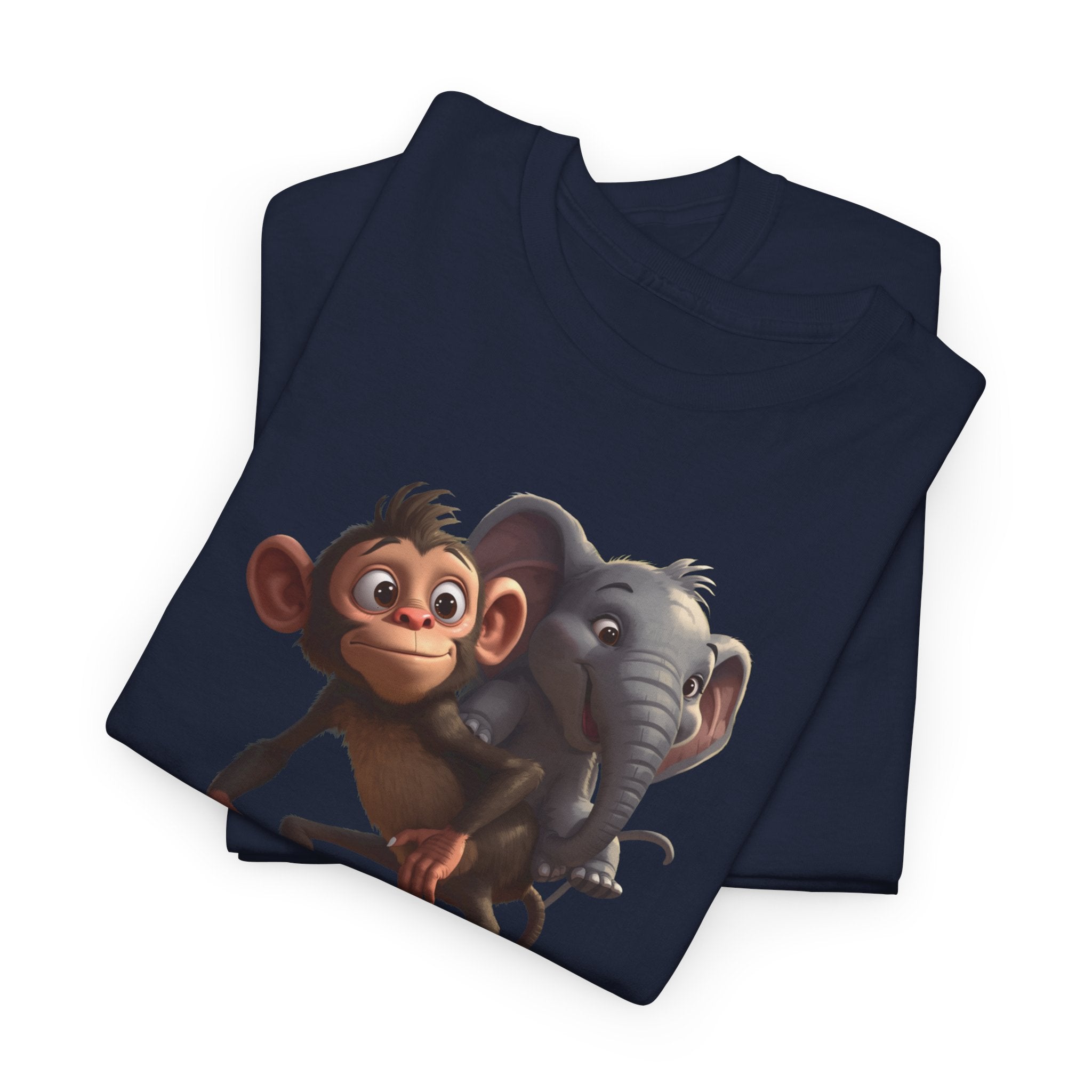Monkey and Elephant 'Fair' Graphic Tee — Cute Animal Friendship T-Shirt
