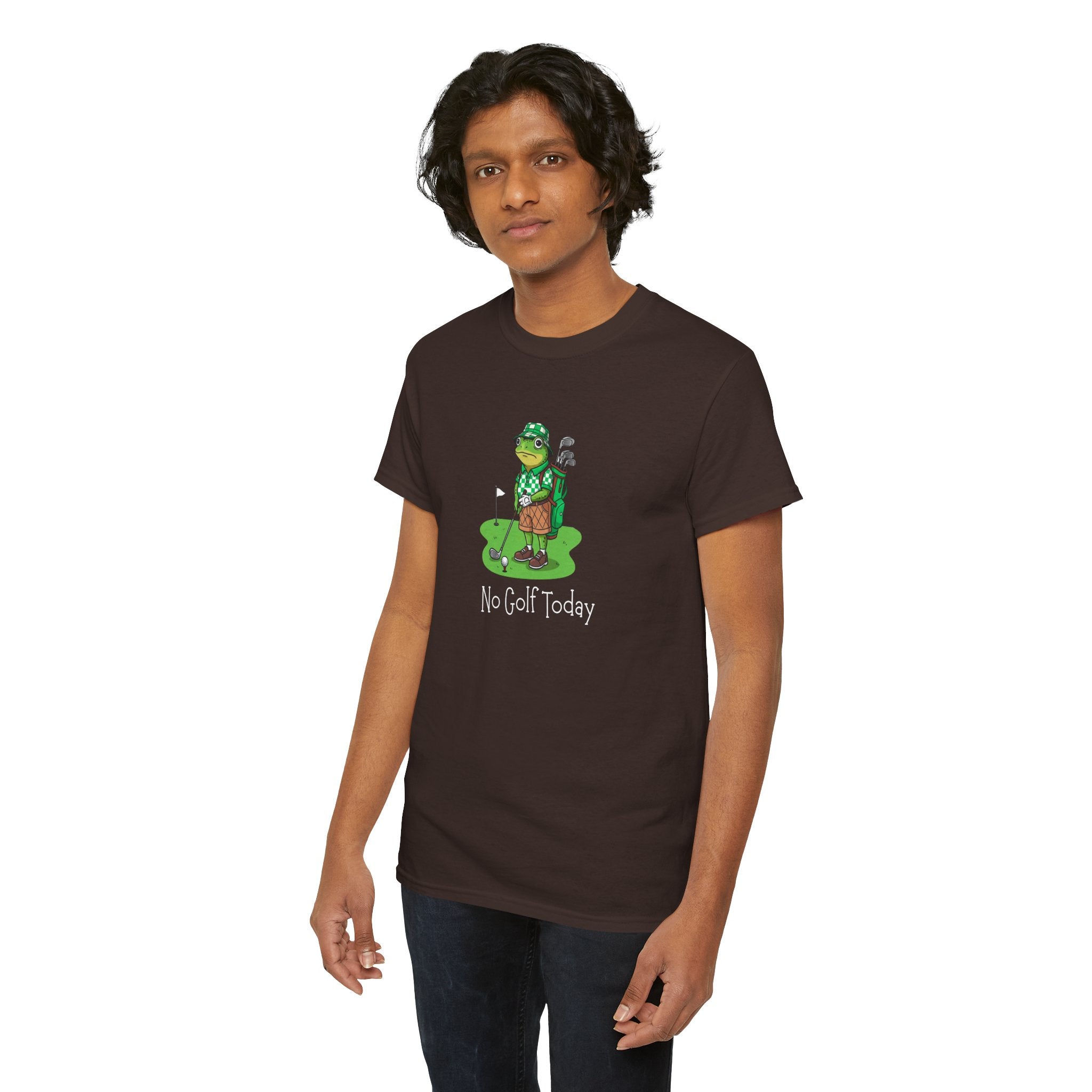 T-Shirt — Funny 'No Golf Today' Frog Golfer Graphic Tee
