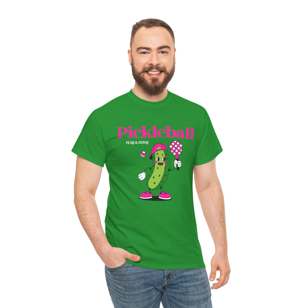 Pickleball Pickle Mascot Tee — Play & Enjoy Graphic T-Shirt