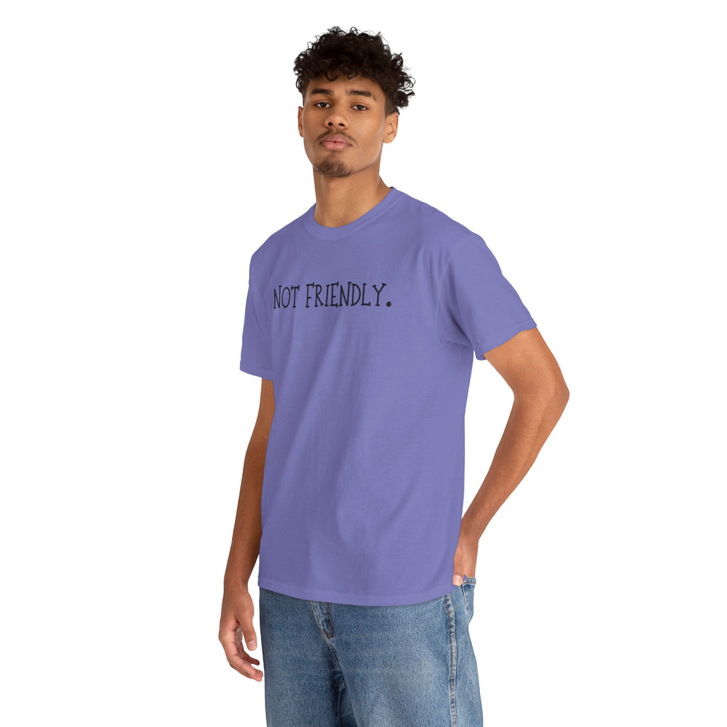 T-Shirt — "Not Friendly." Minimalist Statement Tee