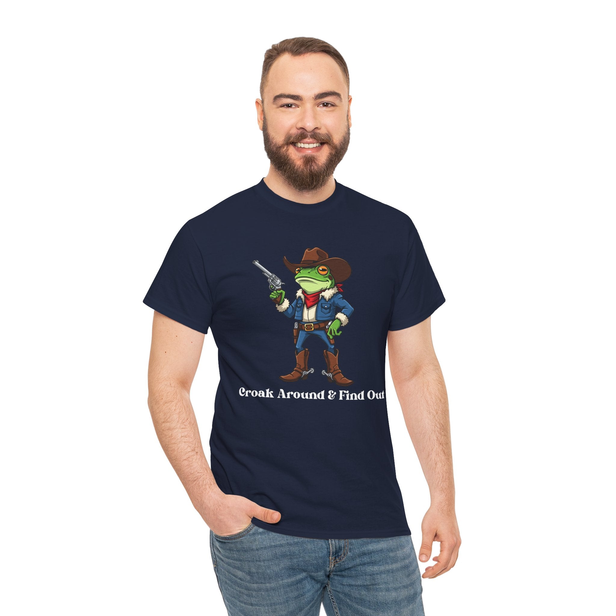 Cowboy Frog T-Shirt - "Croak Around & Find Out" Funny Western Graphic Tee