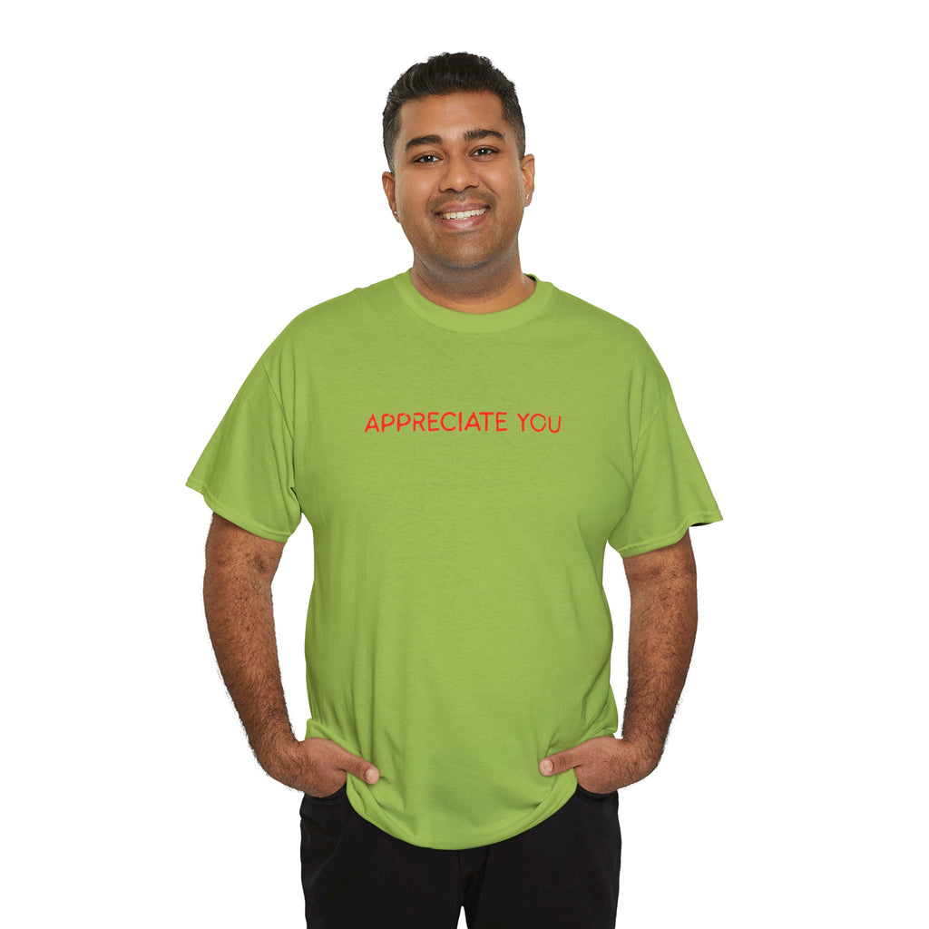 Appreciate You Tee – Minimalist Red Text Graphic T‑Shirt