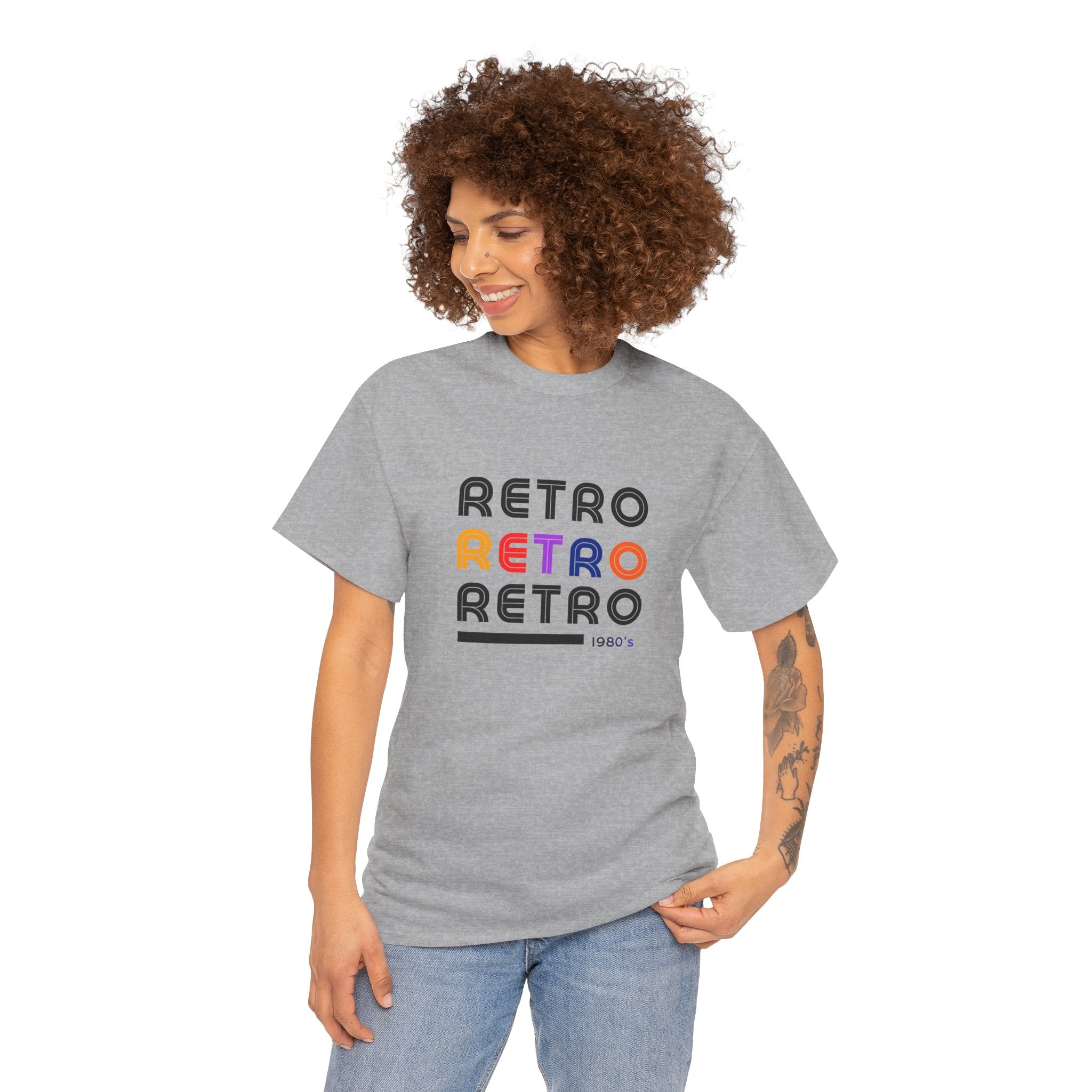 Retro Repeat Tee — Vintage 1980s-Inspired Graphic T-Shirt