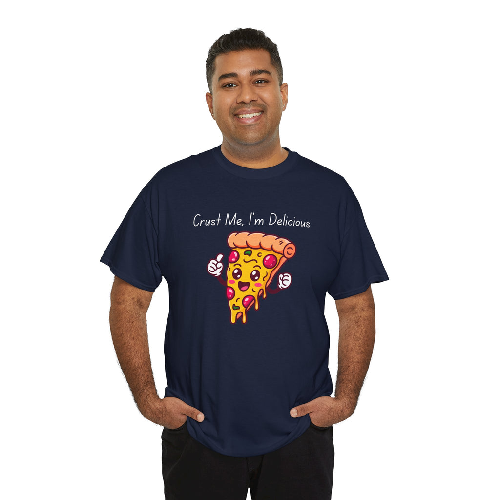 Pizza Slice Tee — "Crust Me, I'm Delicious" Funny Pizza Graphic Shirt