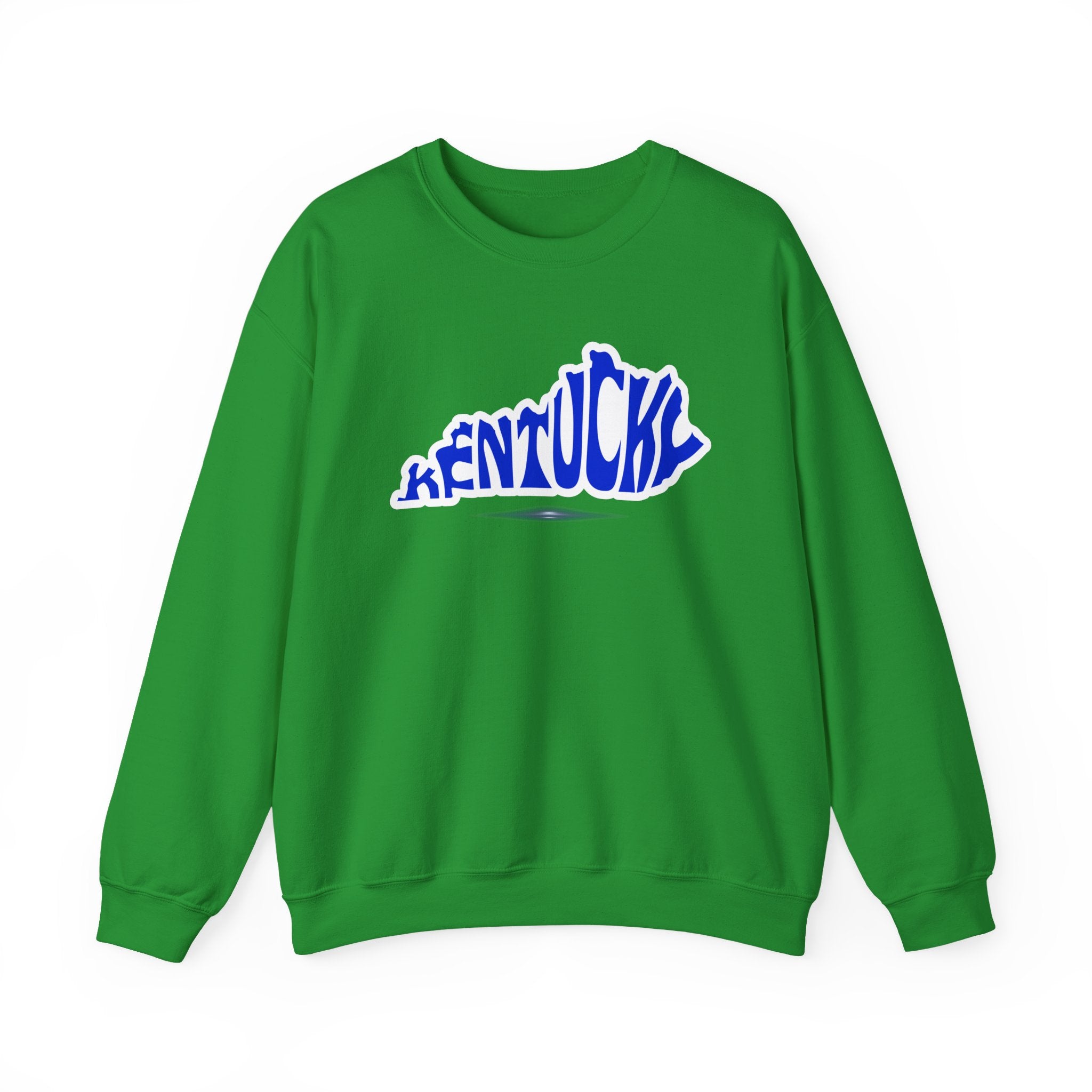Kentucky State Outline Crewneck Sweatshirt — Blue 'Kentucky' Typography