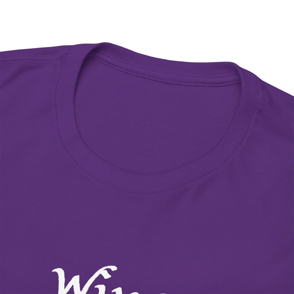 Wine Graphic Tee — Minimalist Small Chest 'wine' Text T‑Shirt