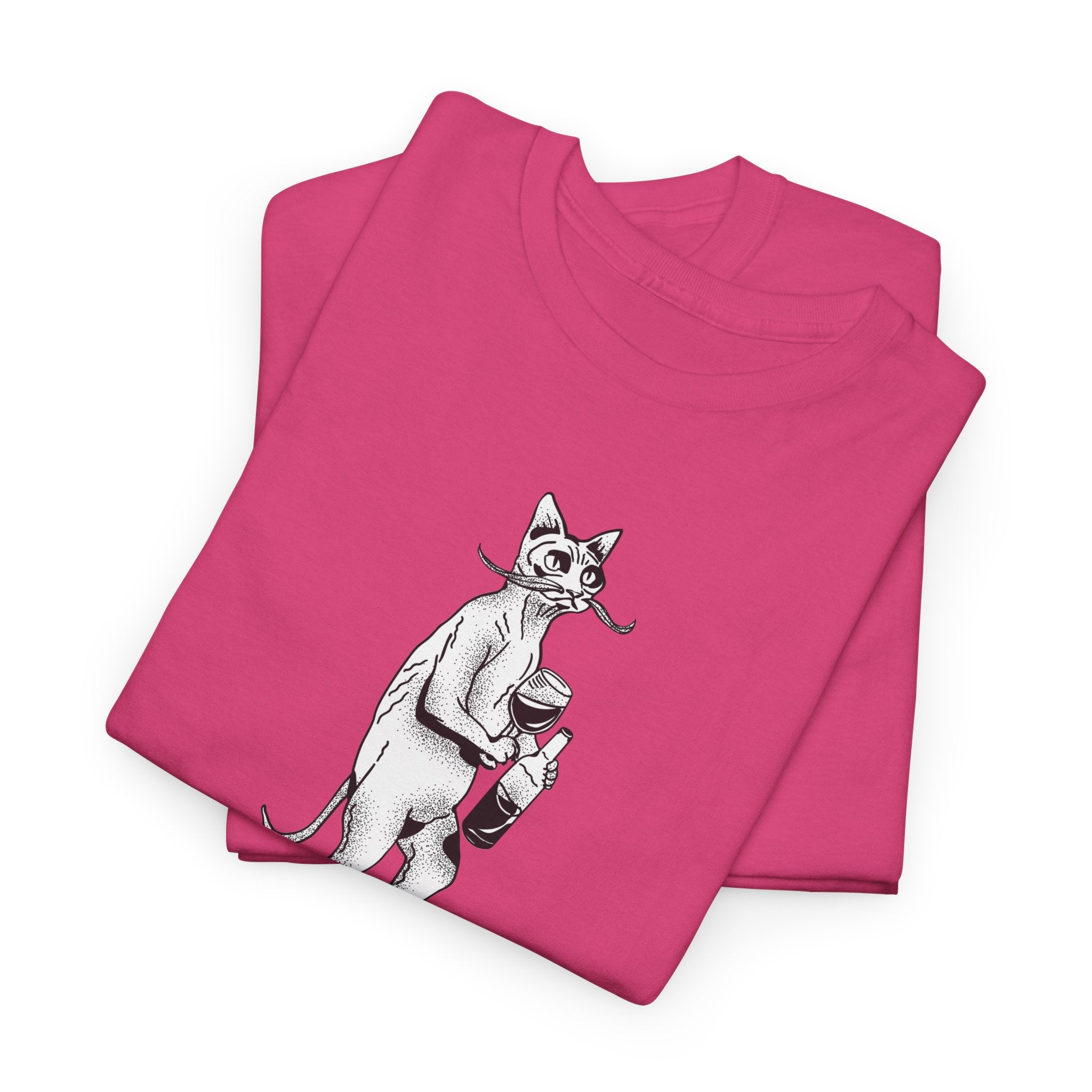 T-Shirt — 'Wine because adulting is so hard' Cat Wine Graphic Tee