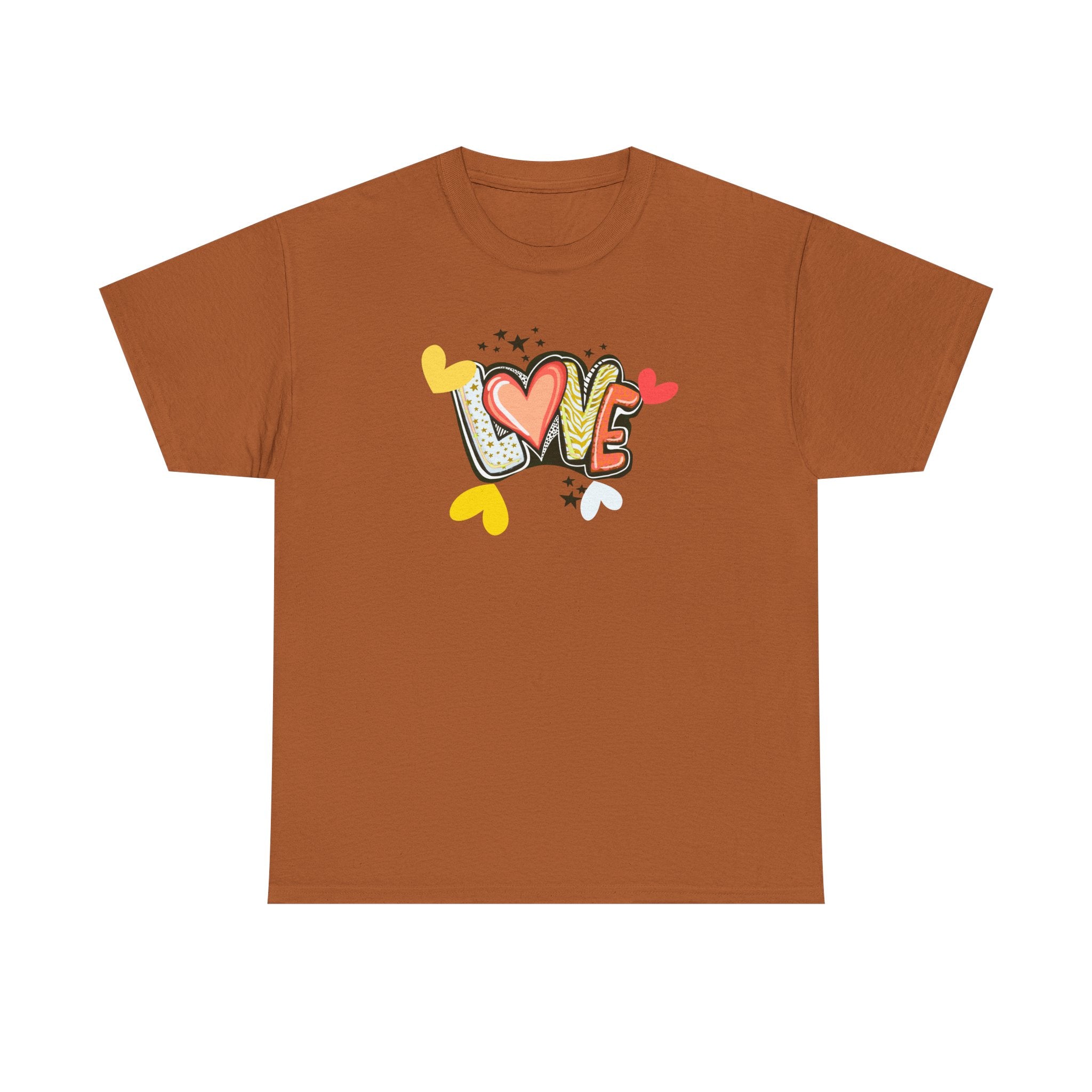 Love Heart Graphic Tee — Retro Doodle "LOVE" Design