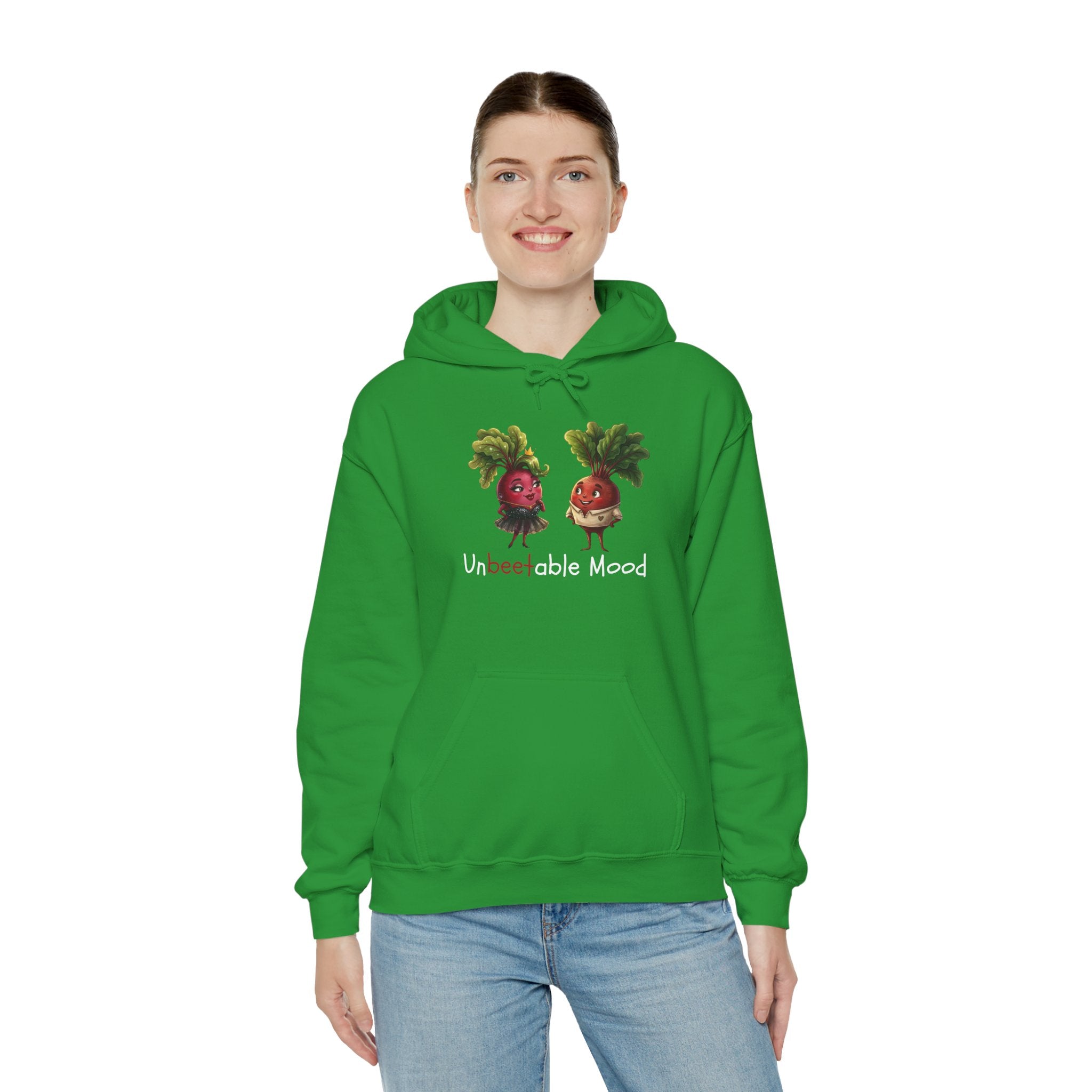 Radish 'Unbeetable Mood' Hoodie – Cute Veggie Couple Graphic Sweatshirt