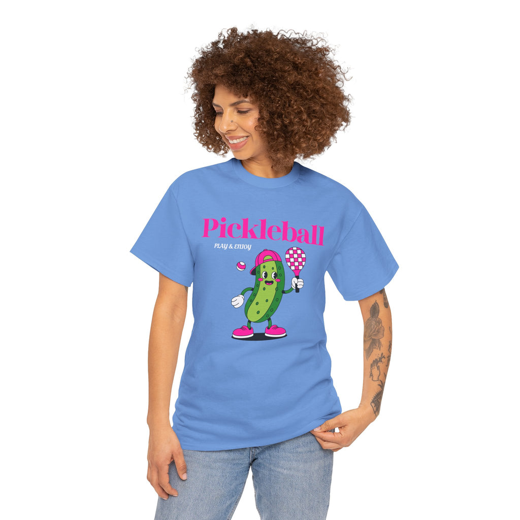 Pickleball Pickle Mascot Tee — Play & Enjoy Graphic T-Shirt