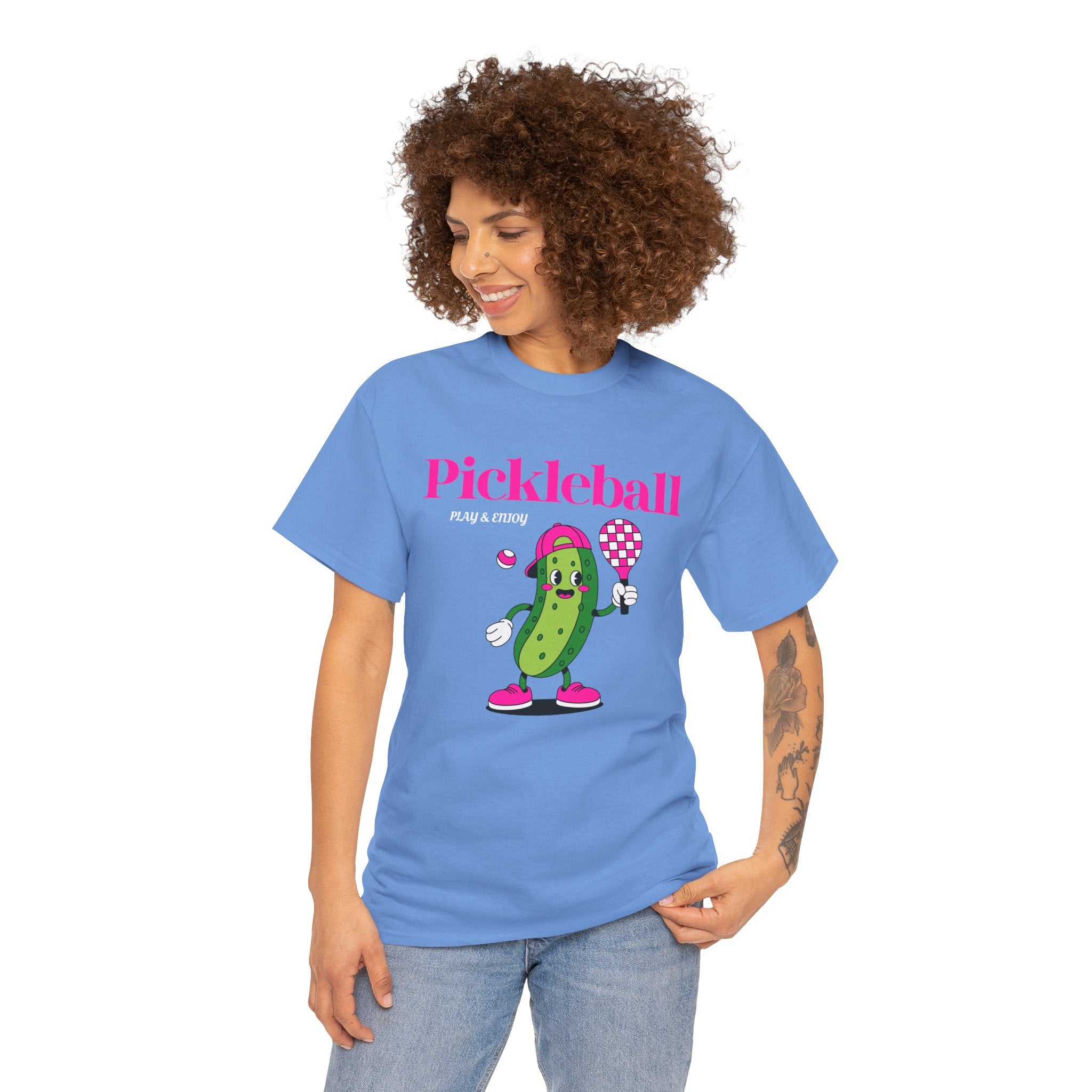 Pickleball Pickle Mascot Tee — Play & Enjoy Graphic T-Shirt