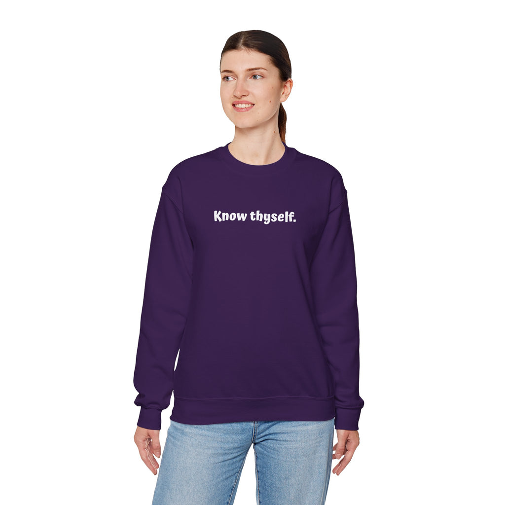 Know Thyself Crewneck Sweatshirt — Minimalist Inspirational Sweatshirt