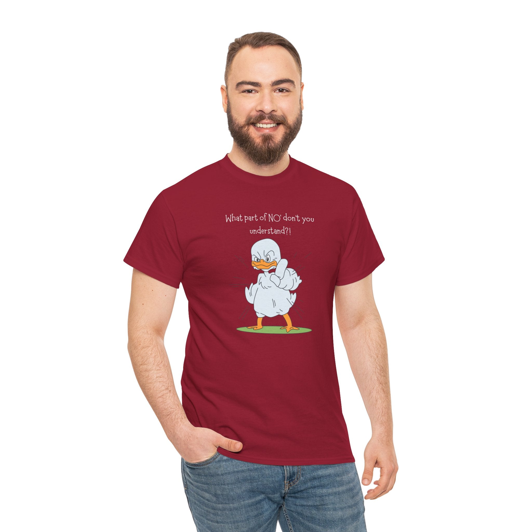 Duck Cartoon Tee – “What part of NO? don’t you understand?" Funny Graphic T‑Shirt