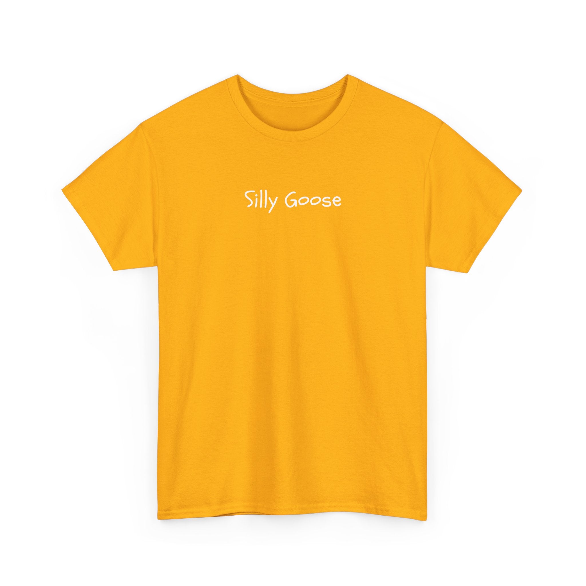 Silly Goose Minimalist Black Tee — Small Chest Text Graphic T-Shirt