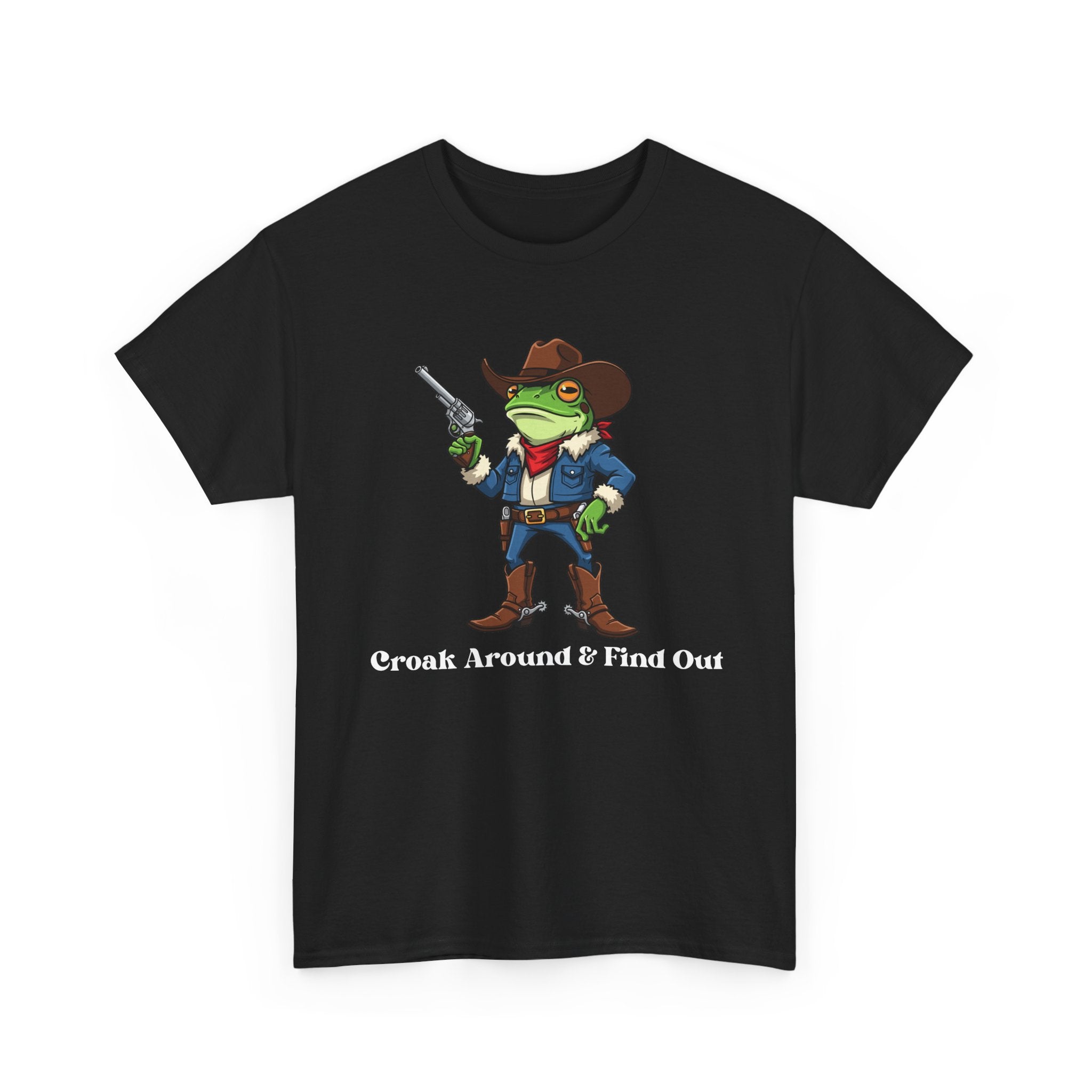 Cowboy Frog T-Shirt - "Croak Around & Find Out" Funny Western Graphic Tee