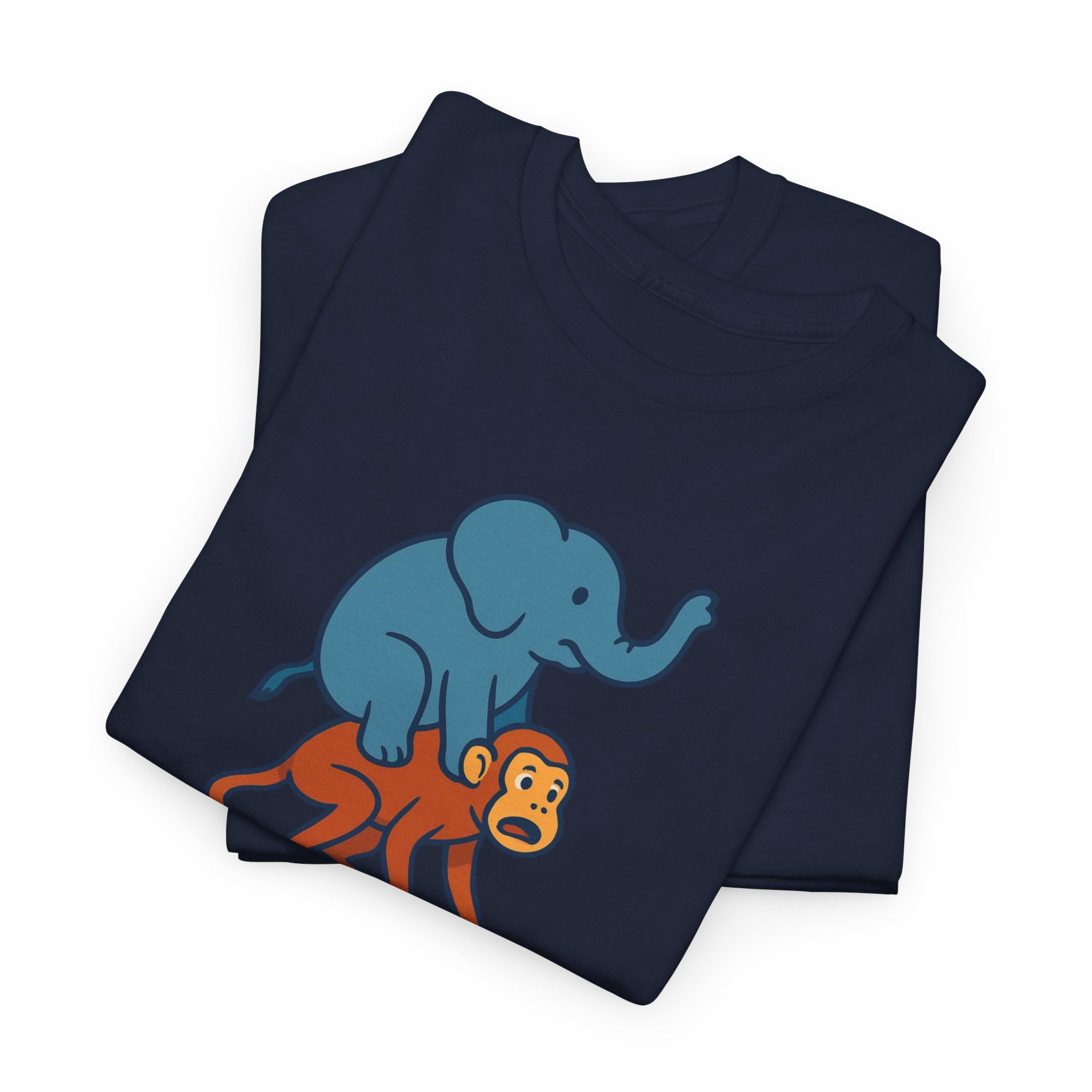 Funny Elephant Riding Monkey T-Shirt — "Send Help" Graphic Tee