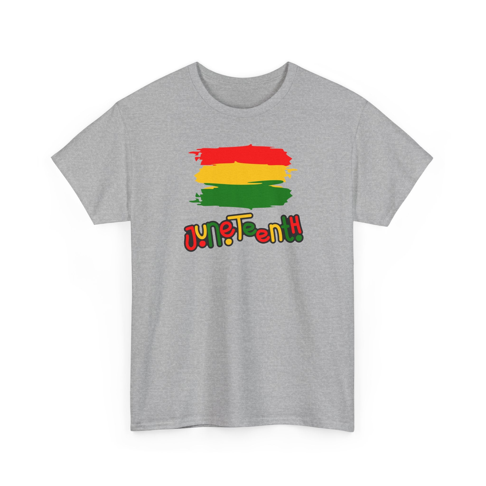 Juneteenth Graphic Tee — Rasta Flag Brushstroke Design
