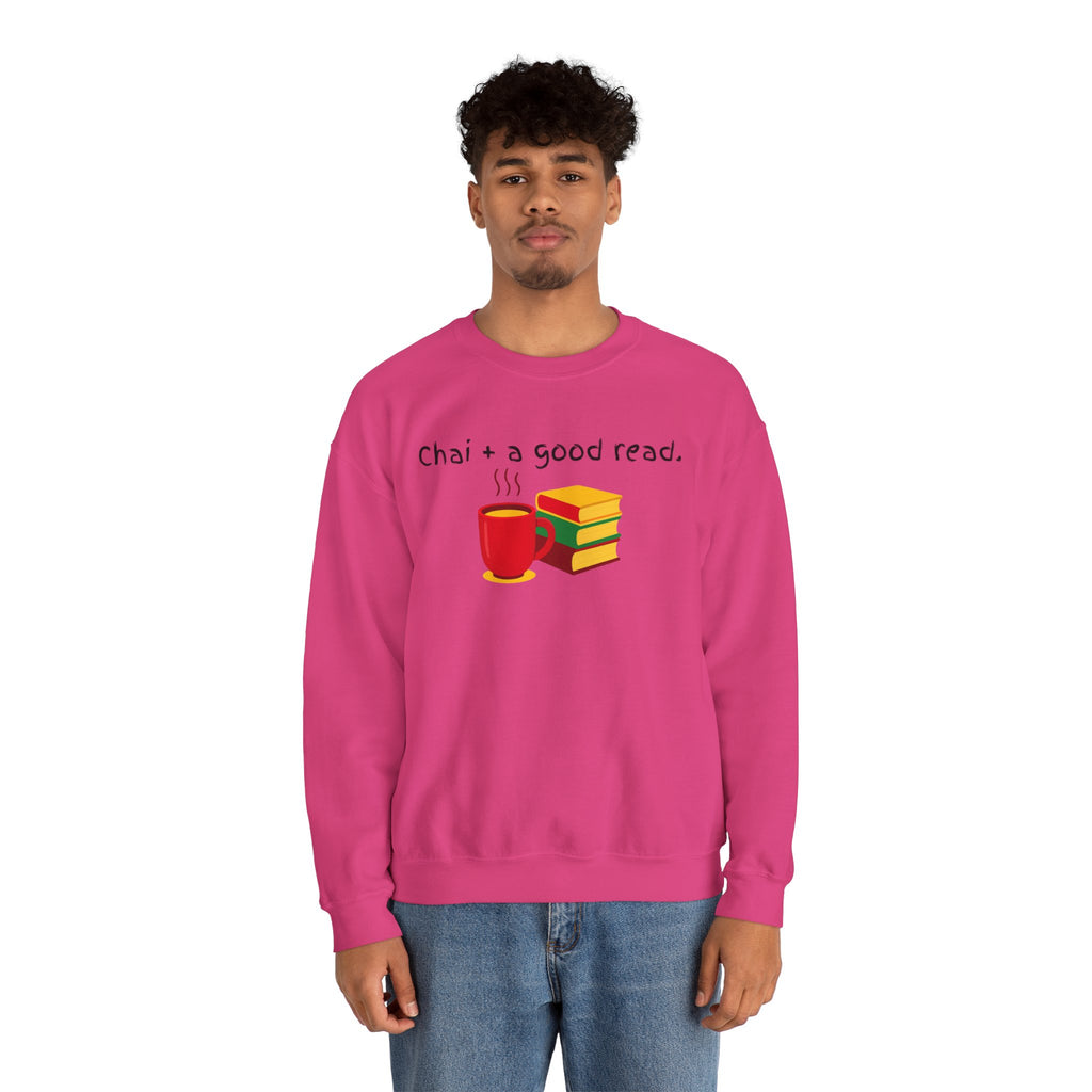 Cozy Reading Sweatshirt — "Chai + a Good Read" Crewneck