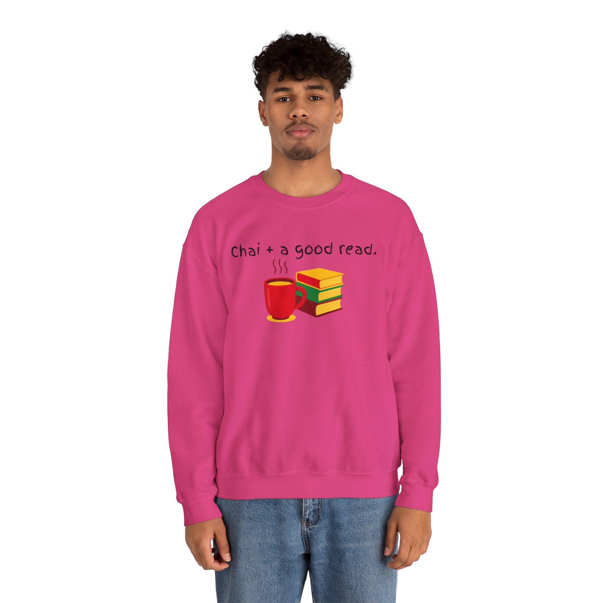Cozy Reading Sweatshirt — "Chai + a Good Read" Crewneck