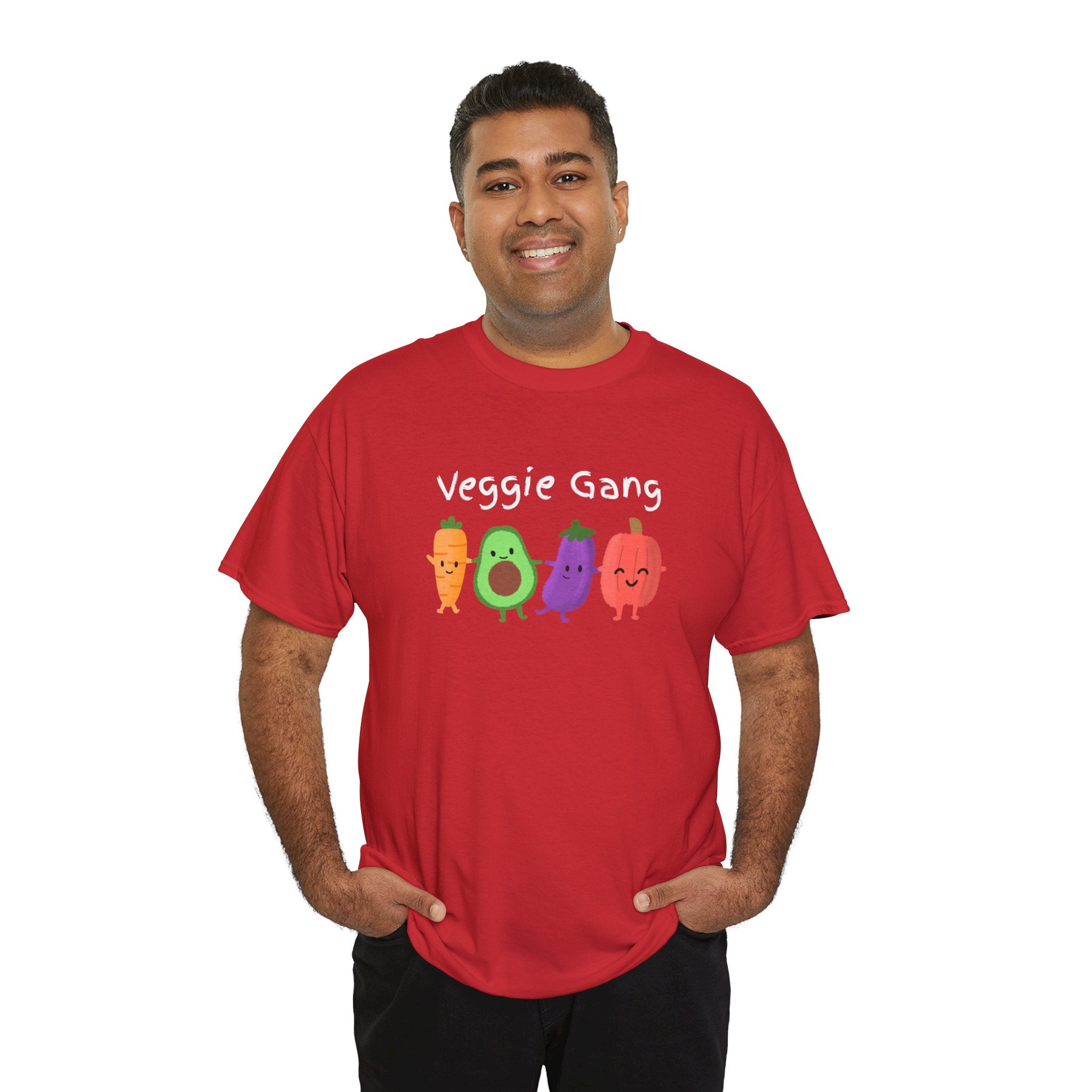 Veggie Gang T-Shirt – Cute Cartoon Avocado, Carrot, Eggplant & Pepper Tee