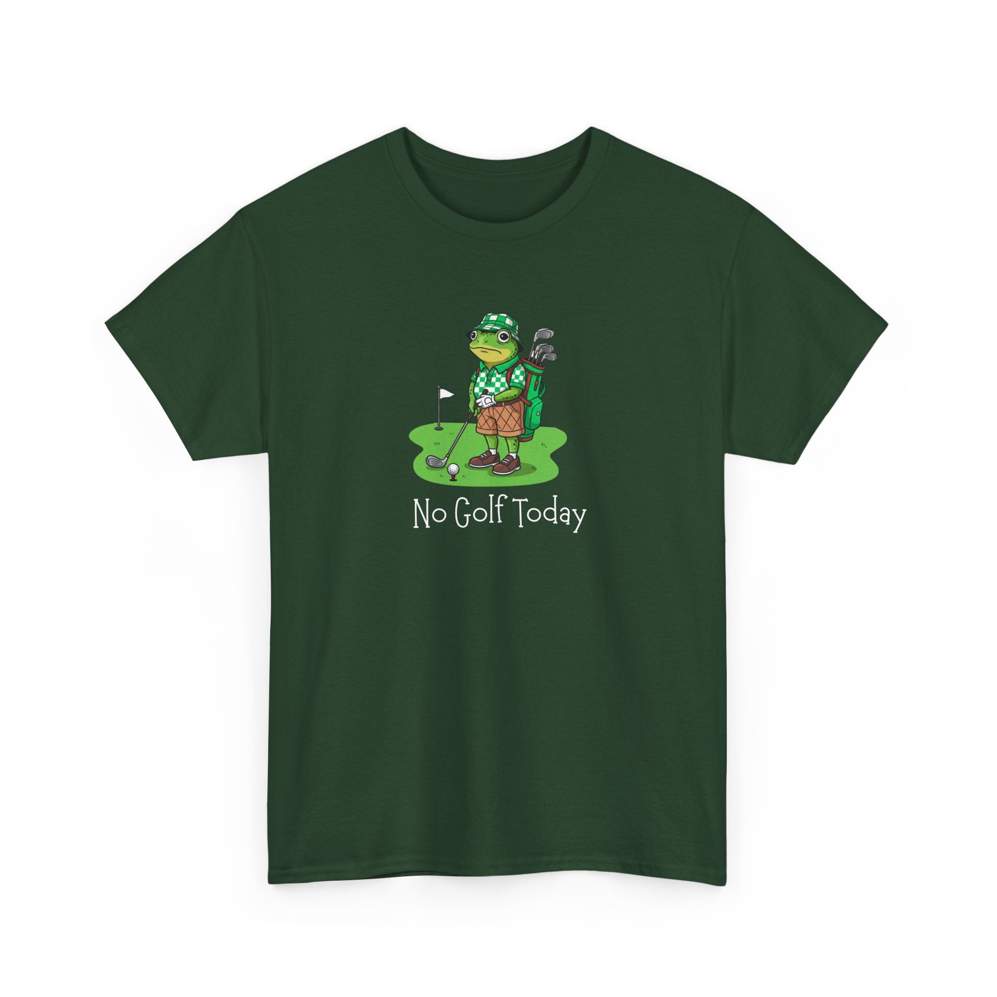 T-Shirt — Funny 'No Golf Today' Frog Golfer Graphic Tee
