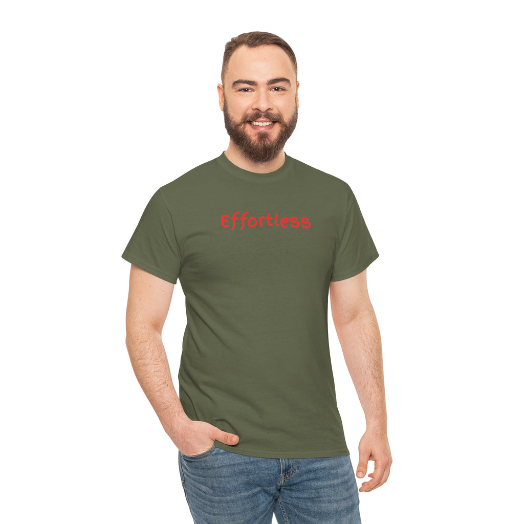 Effortless Tee — Minimal Red Script Graphic T-Shirt