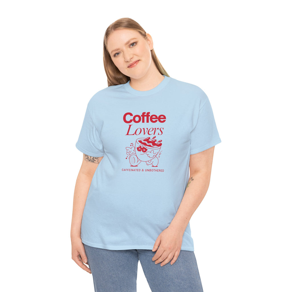 Coffee Lovers T-Shirt — Cute Red Coffee Cup Graphic Tee