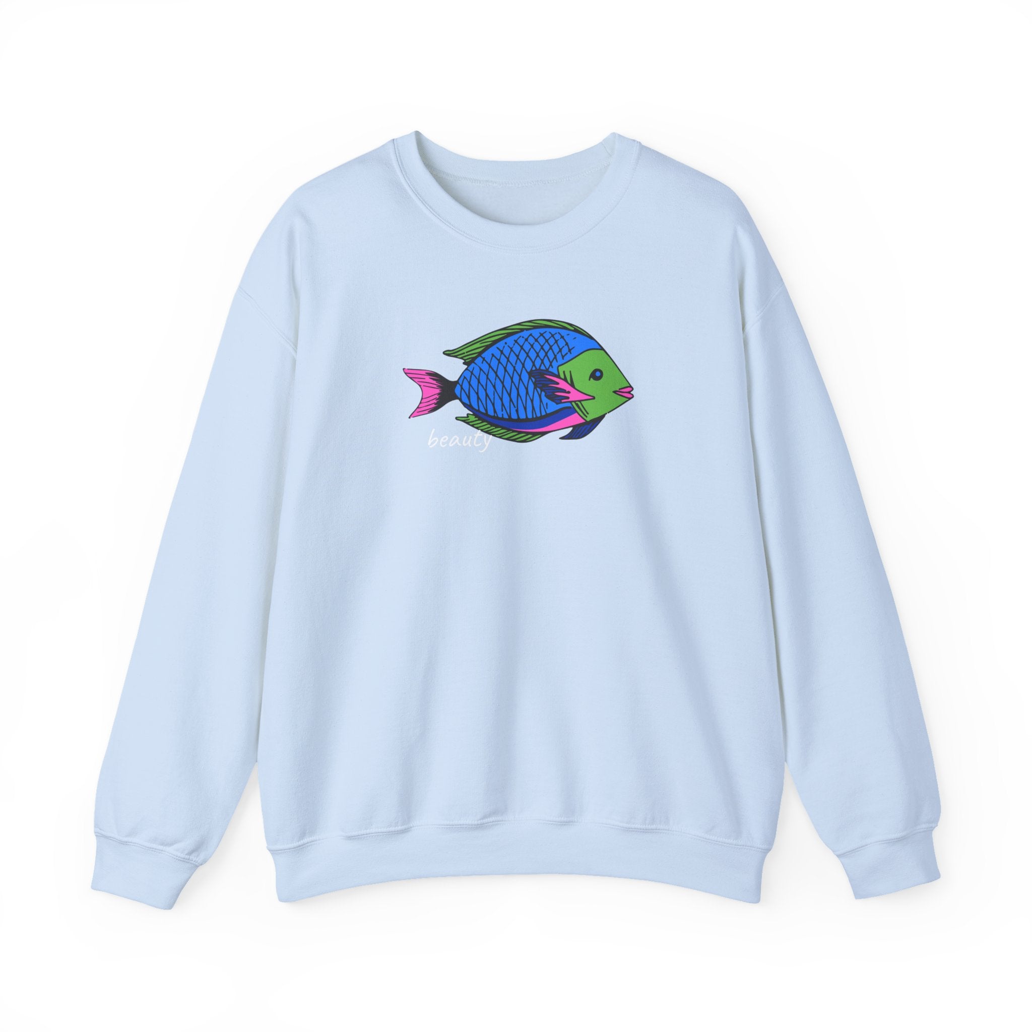 Fish Graphic Sweatshirt — Neon Tropical Fish 'beauty' Crewneck