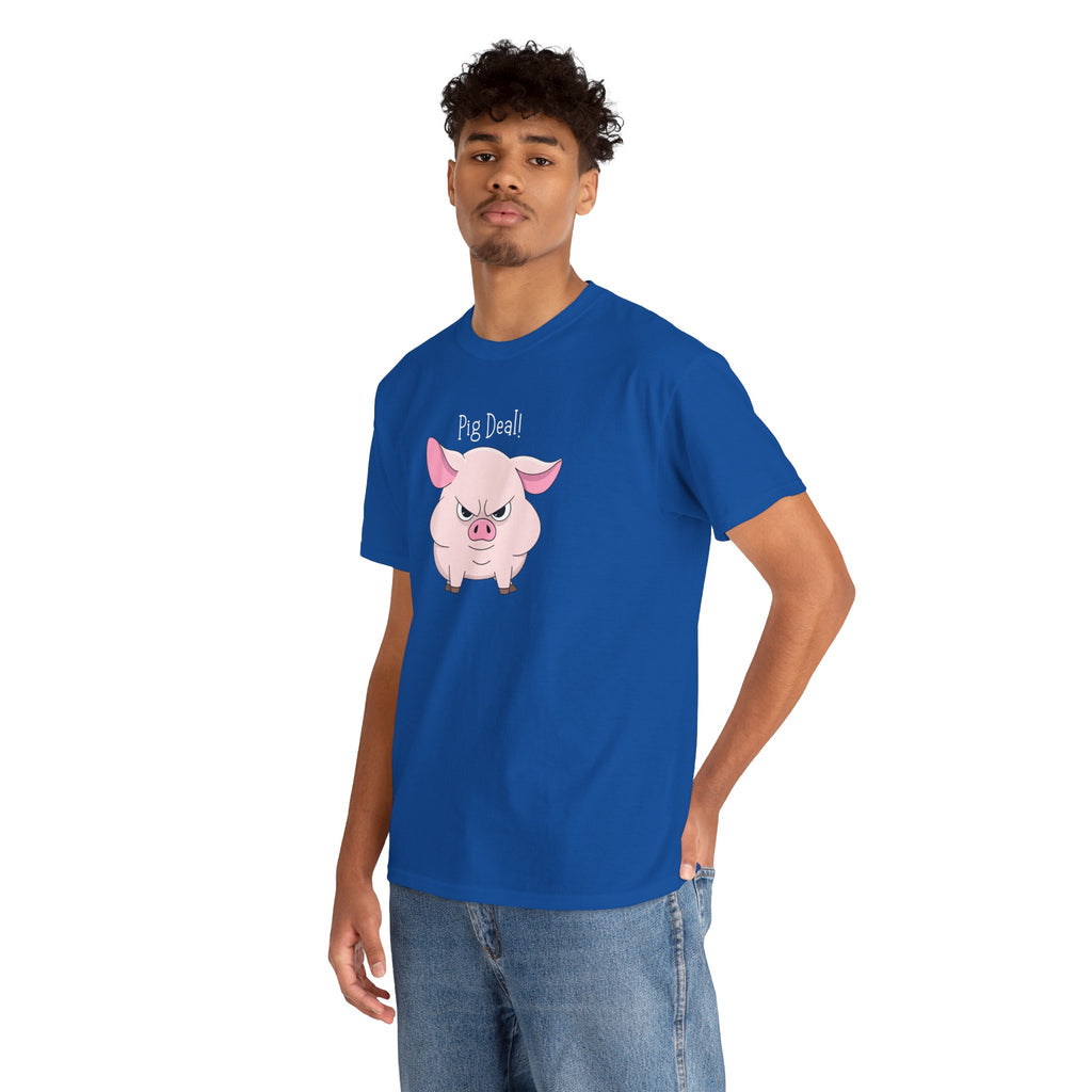 Pig Deal! Cute Angry Pig Graphic Tee — Funny Farm Animal T-Shirt